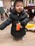 保姆鹅 【风墙】儿童羽绒服宝宝中长款护脸厚款外套保暖童装[NG2664] 炭黑 100 实拍图
