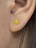 六福珠宝足金栀子花黄金耳钉耳饰送礼 计价 G01G0027DS 1.01克(含工费100元) 配硅胶耳堵 实拍图