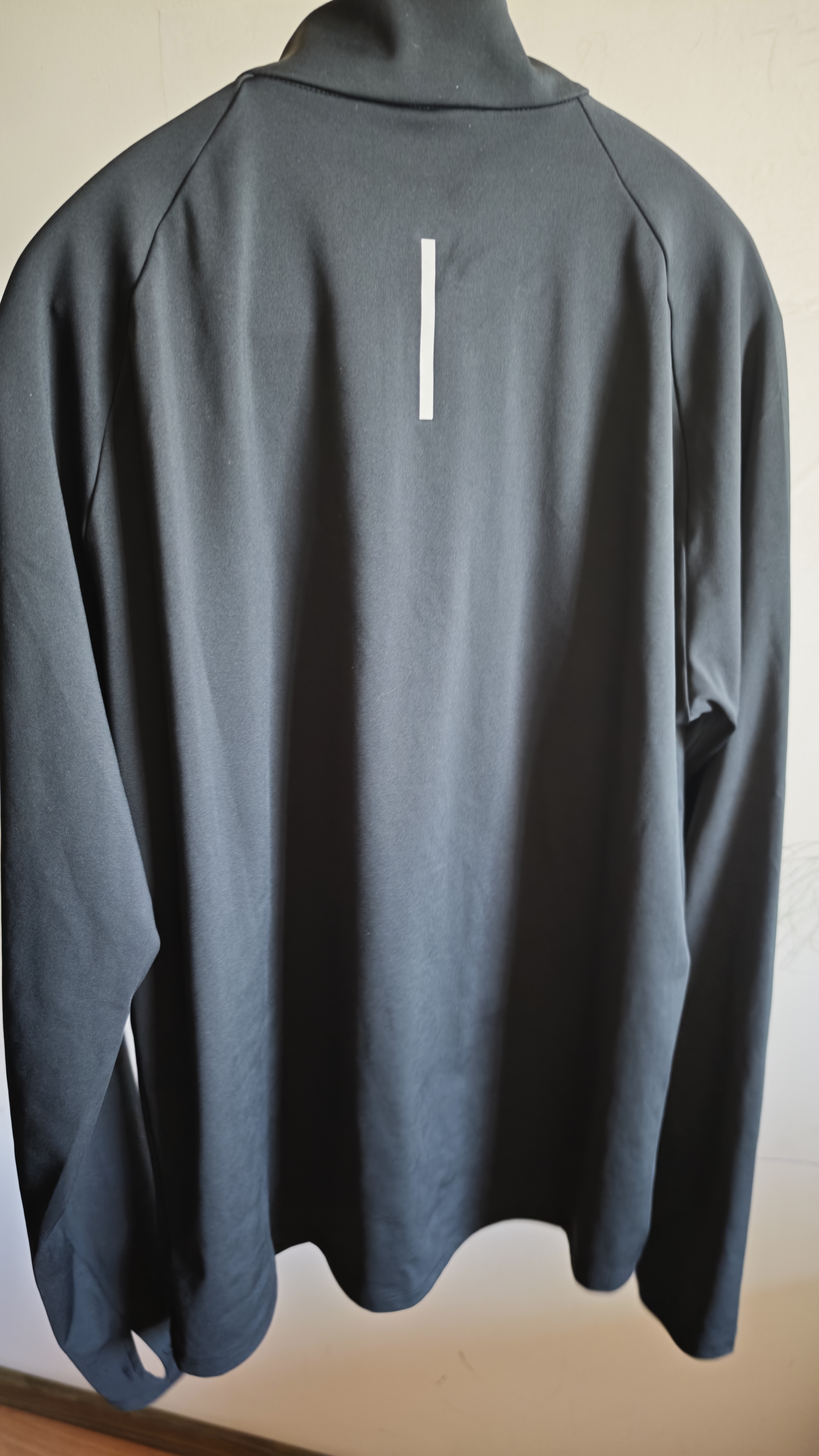 特步（XTEP） 男女半拉链长袖t恤舒适休闲训练跑步服内搭速干衣保暖运动上衣 正黑色0113-散热保暖（男） L 实拍图