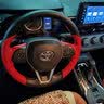 奥迈尔适用于丰田卡罗拉方向盘套真皮手缝雷凌凯美瑞致炫RAV4亚洲龙把套 黑红款 实拍图