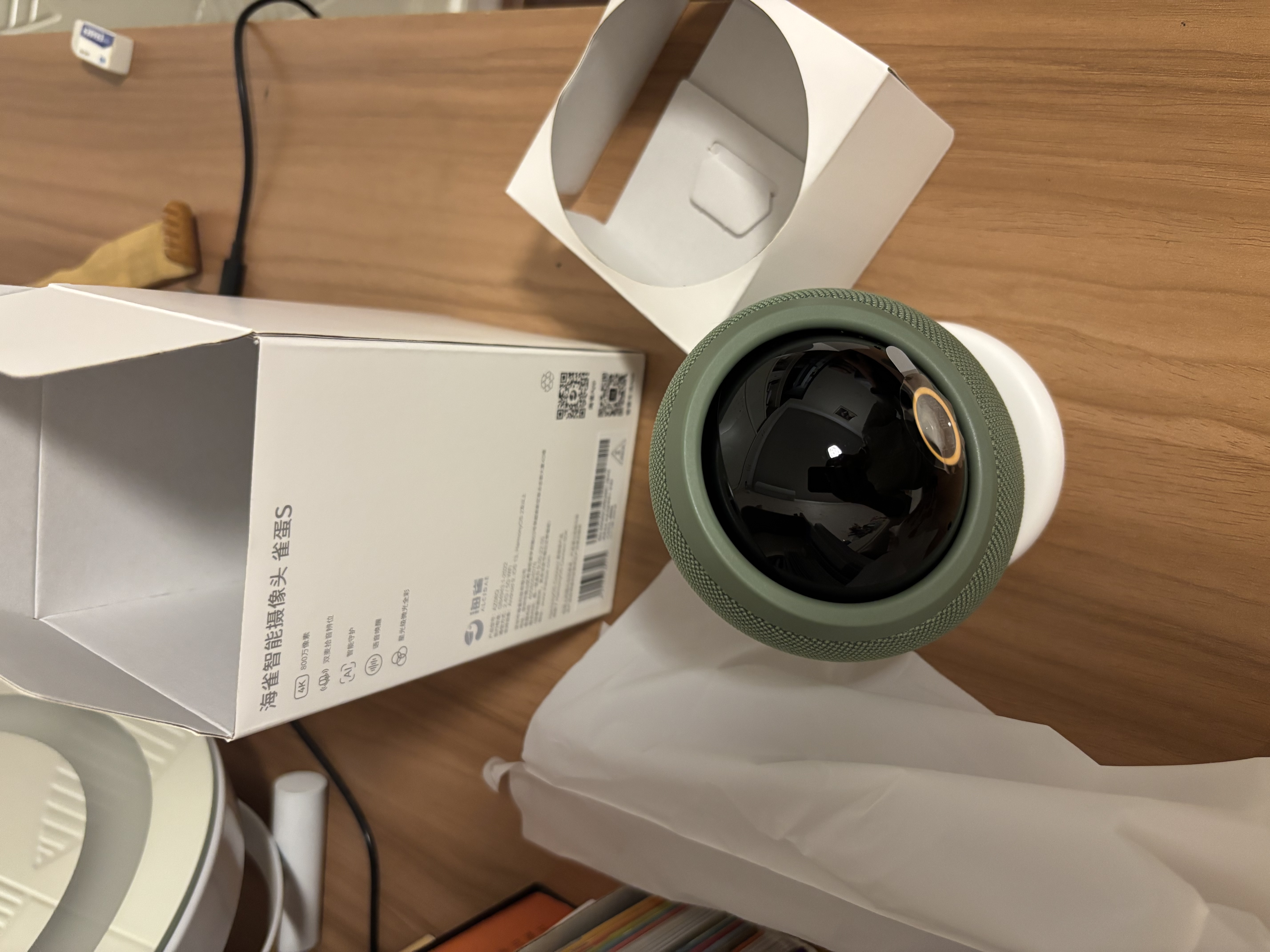 鸿蒙智选800万摄像头监控家用360度无死角带夜视全景可对话可视频 支持华为智慧生活室内看护器海雀雀蛋S 实拍图