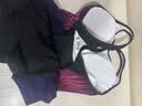 速比涛（Speedo）唐钱婷同款女士泳衣健身训练防晒修身显瘦遮肉连体泳衣 黑/紫38 实拍图