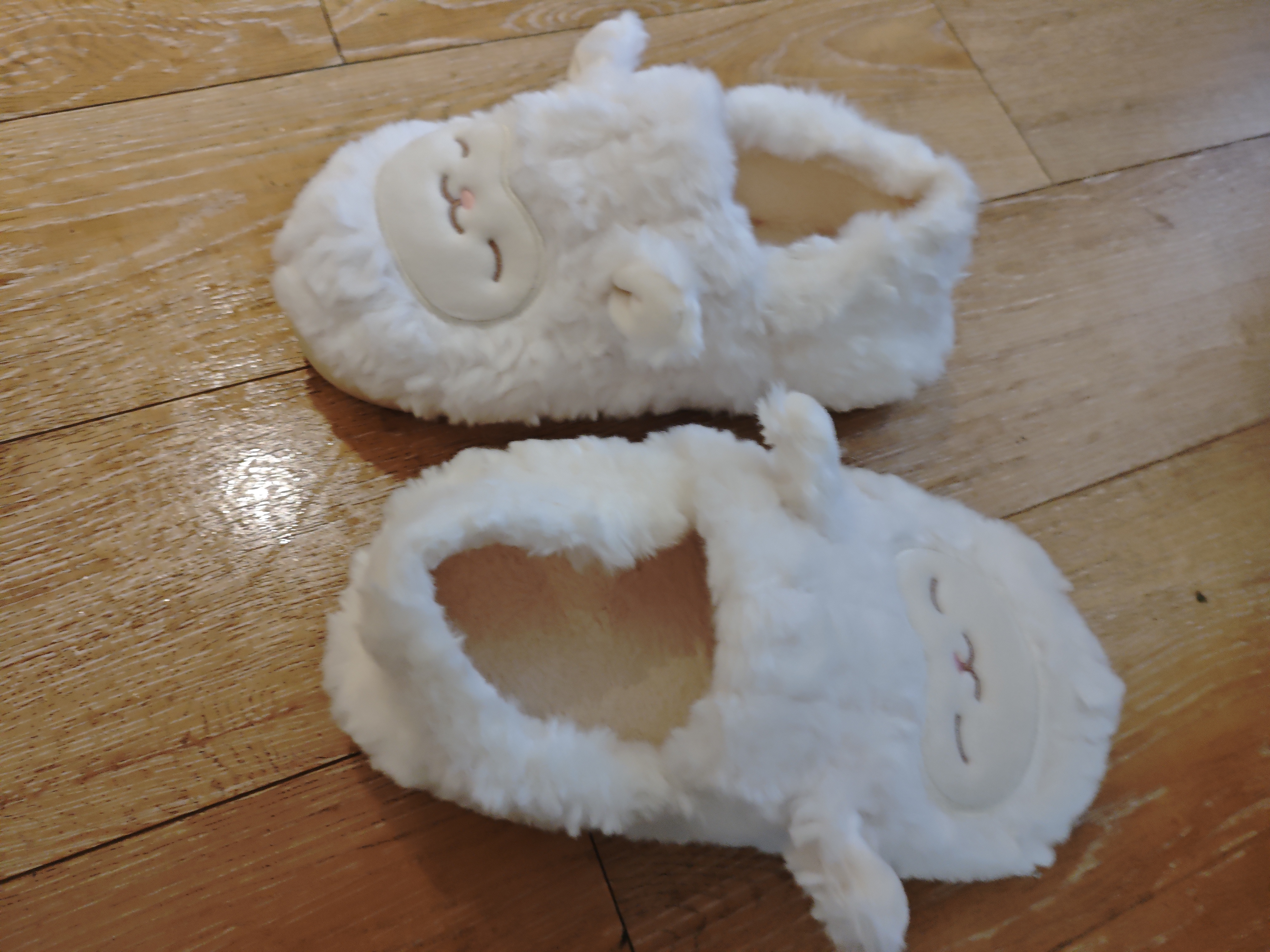 名创优品（MINISO）羊咩咩棉拖鞋女秋冬家居室内厚底月子毛毛拖鞋白色包跟款38-39 实拍图
