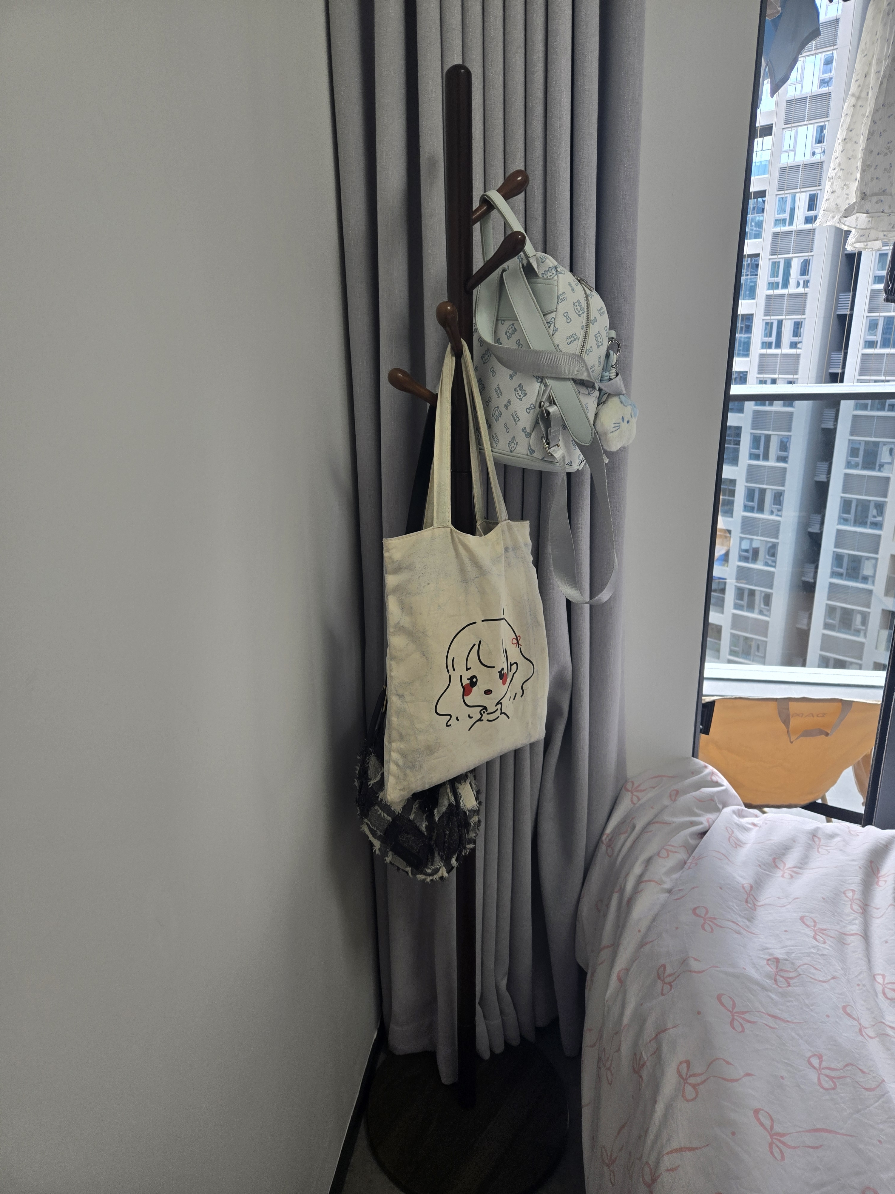 栖音阁实木衣架落地卧室衣帽架客厅挂衣服架子落地衣架家用立式挂包架 实拍图