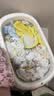 iuu婴儿洗澡盆 可折叠宝宝浴盆大号 洗澡神器躺托浴架新生儿童用品 【北欧灰-无线感温】+调节感温浴架+浴垫+脸盆*3 材质：FDA食品级材质检测认证 实拍图