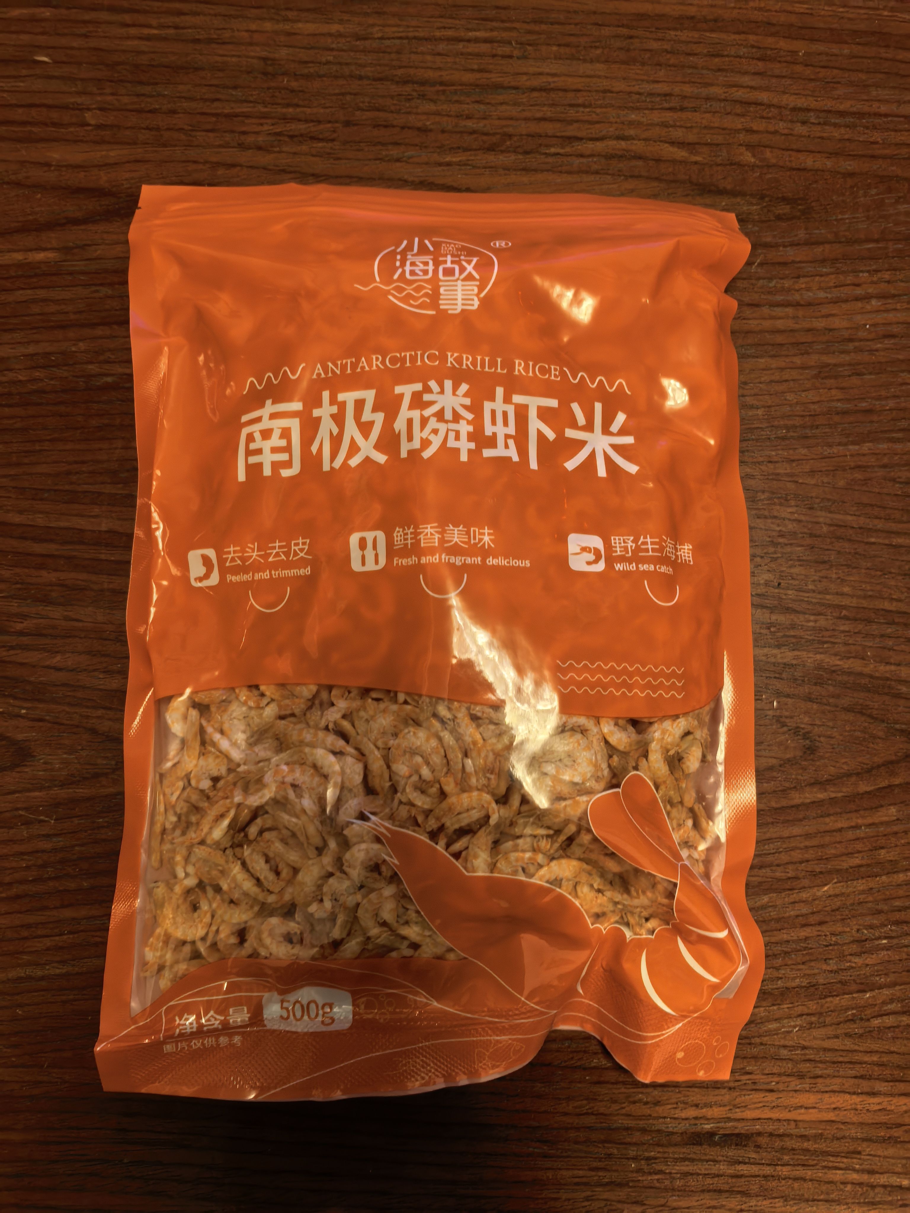 小海故事南极磷虾米 净重500g 去头 淡干不咸 野生磷虾仁源头直发 实拍图
