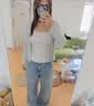 优衣库罗纹V领开衫女装488014 03 灰色 S 实拍图