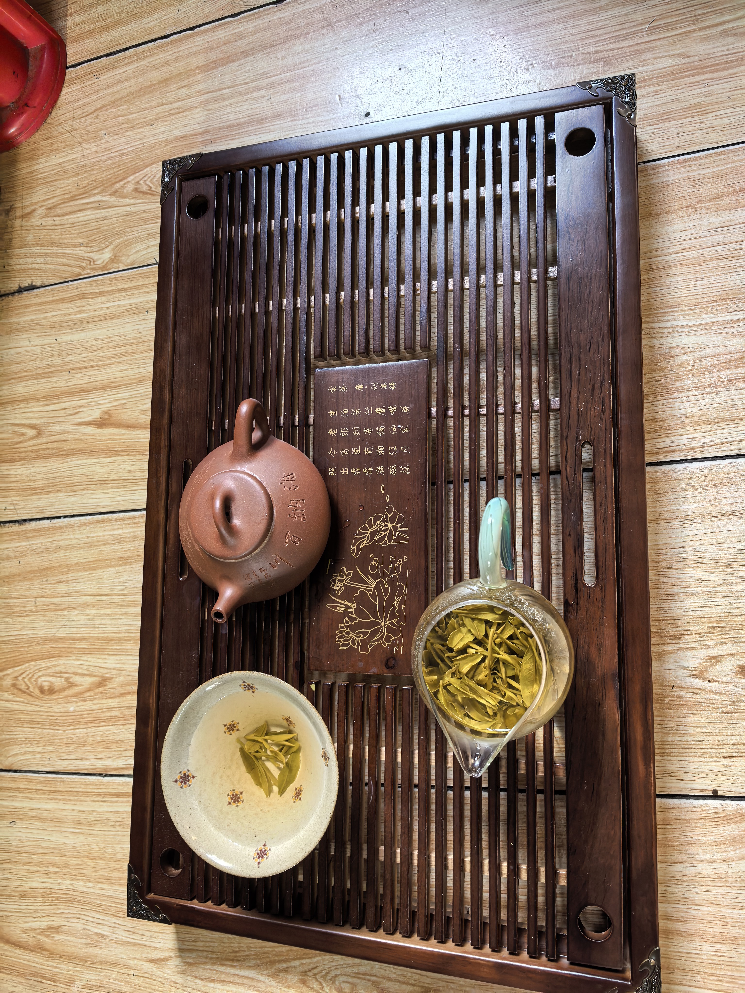 唐丰高端功夫茶具茶盘简约家用客厅茶杯托盘长方形排水沥水茶台带排水 荷香幽梦55*33cm 实拍图