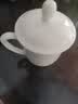 陶相惠景德镇高白瓷玉泥茶杯带盖会议水杯陶瓷办公杯纯白开会杯子360ml 实拍图