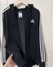 adidas通勤休闲三条纹连帽夹克早秋外套卫衣男装阿迪达斯轻运动   黑色/白   L 实拍图