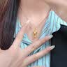 中国黄金（CHINA GOLD）黄金躲猫猫铃兰花喵吊坠女款足金首饰品情人节生日礼物送女友老婆 躲猫猫招财金喵项链【咖绳】约0.65g 实拍图