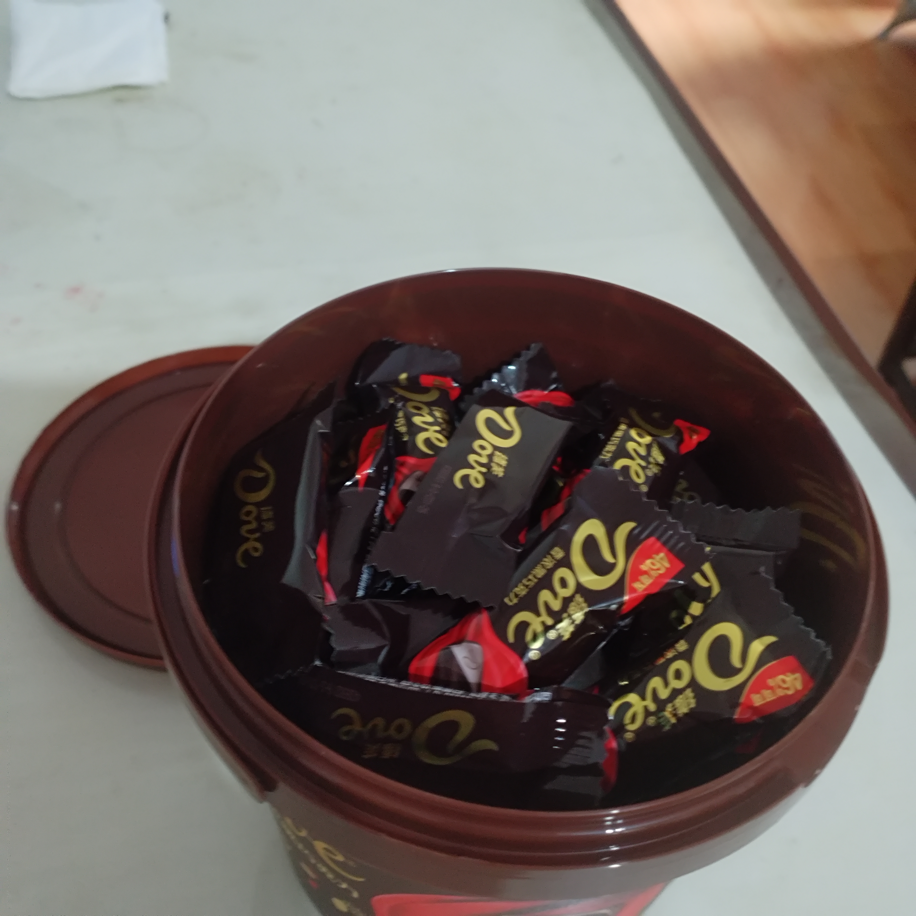 德芙香浓黑巧克力 桶装480g 休闲零食糖果 节日礼物 送女友礼物 实拍图