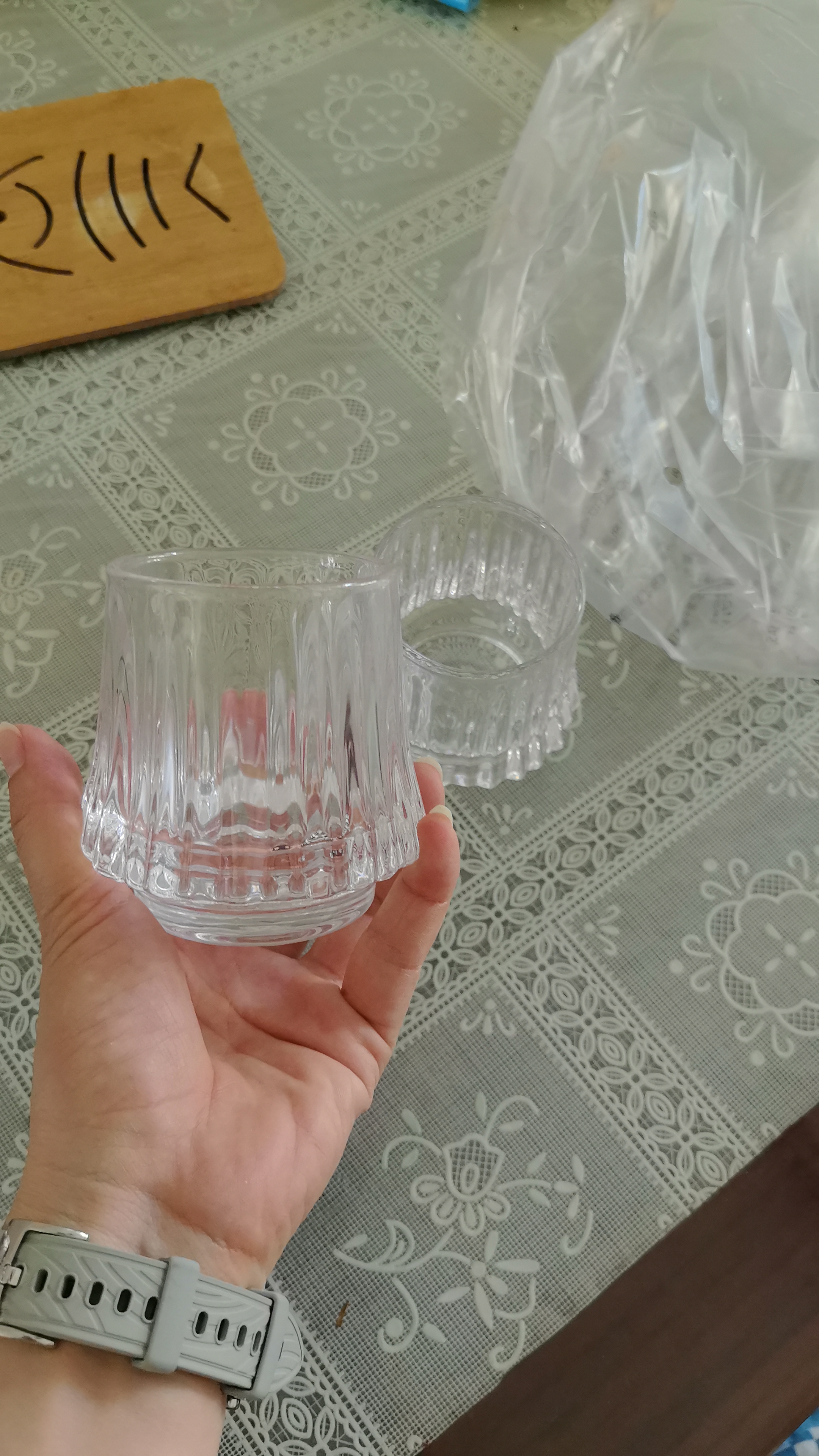 CLITON创意脏咖冰美式Dirty咖啡杯闻香玻璃酒杯竖纹水杯意式2只160ml 实拍图