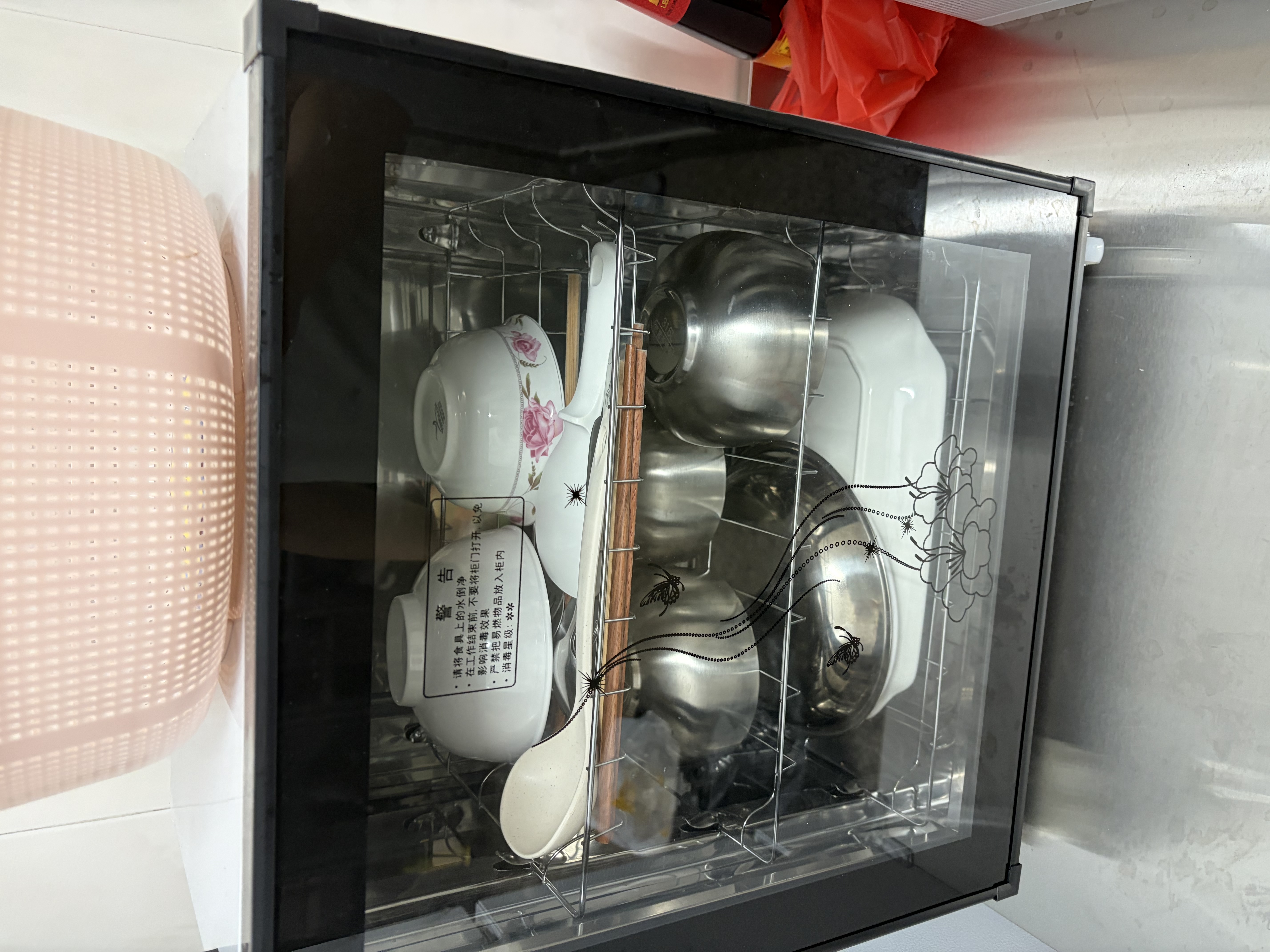 海美龙消毒柜家用小型消毒碗柜商用大容量立式台式迷你饭店酒店厨房保洁柜碗筷餐具茶杯 68S 钢 （3层箱体）+沥水盘 实拍图