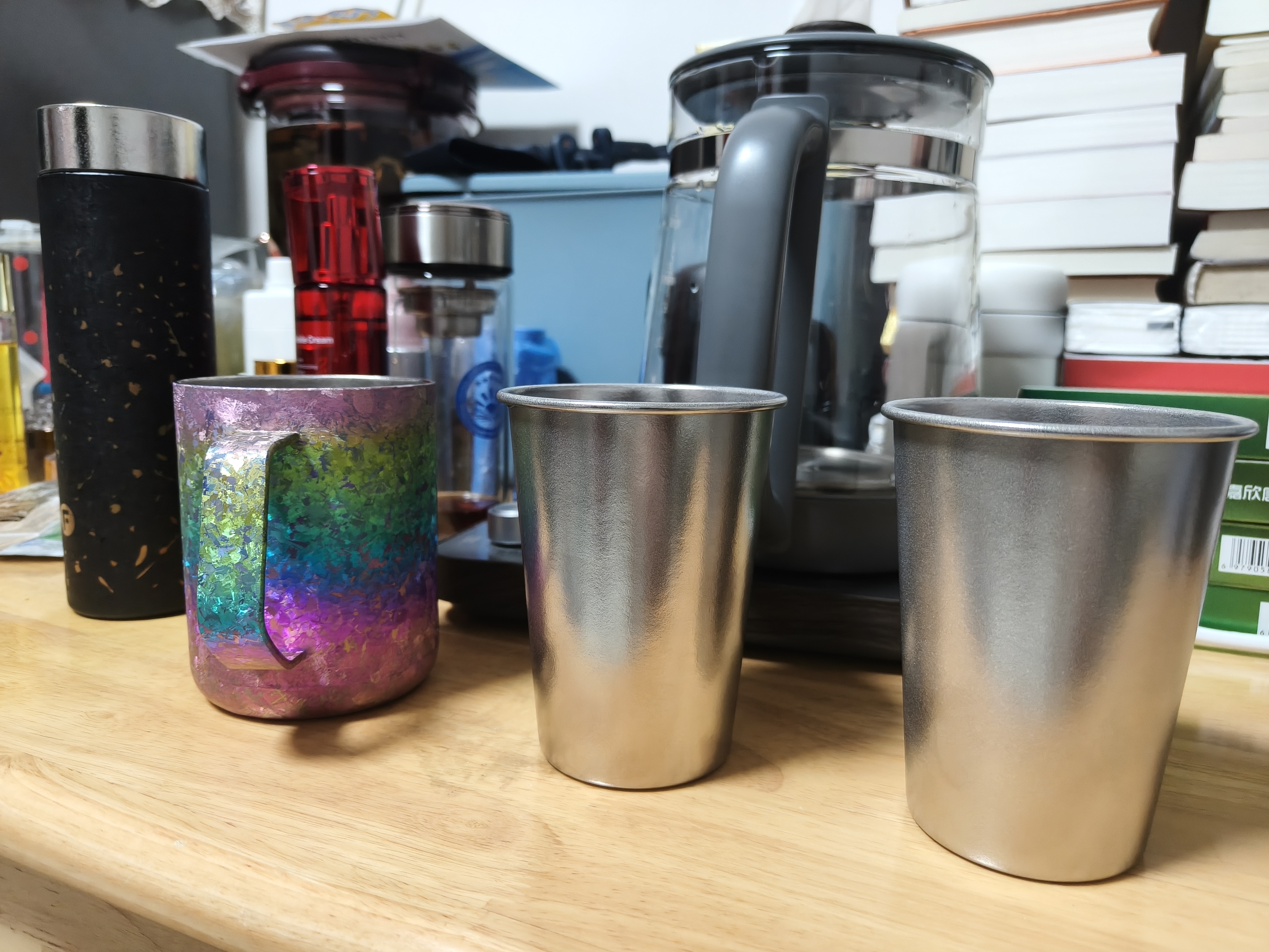 纯钛杯漱口杯家庭洗漱牙刷杯高档家用防菌防霉露营啤酒情侣杯子 【双人装2个】-钛本色 纯钛抑菌防霉 实拍图