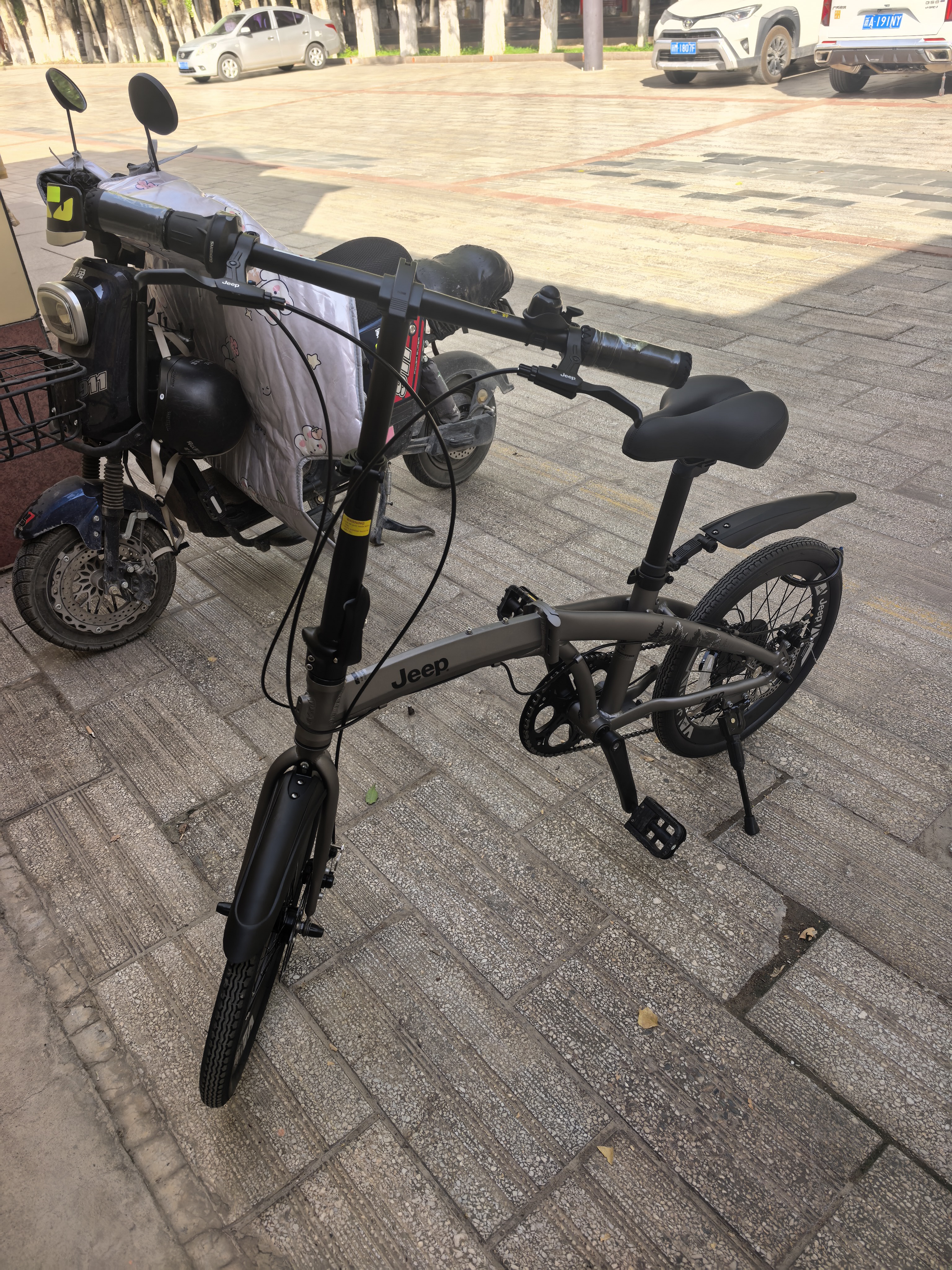 JEEP吉普折叠自行车男女城市通勤轻便骑行石墨灰-经典款 20英寸 7速 实拍图