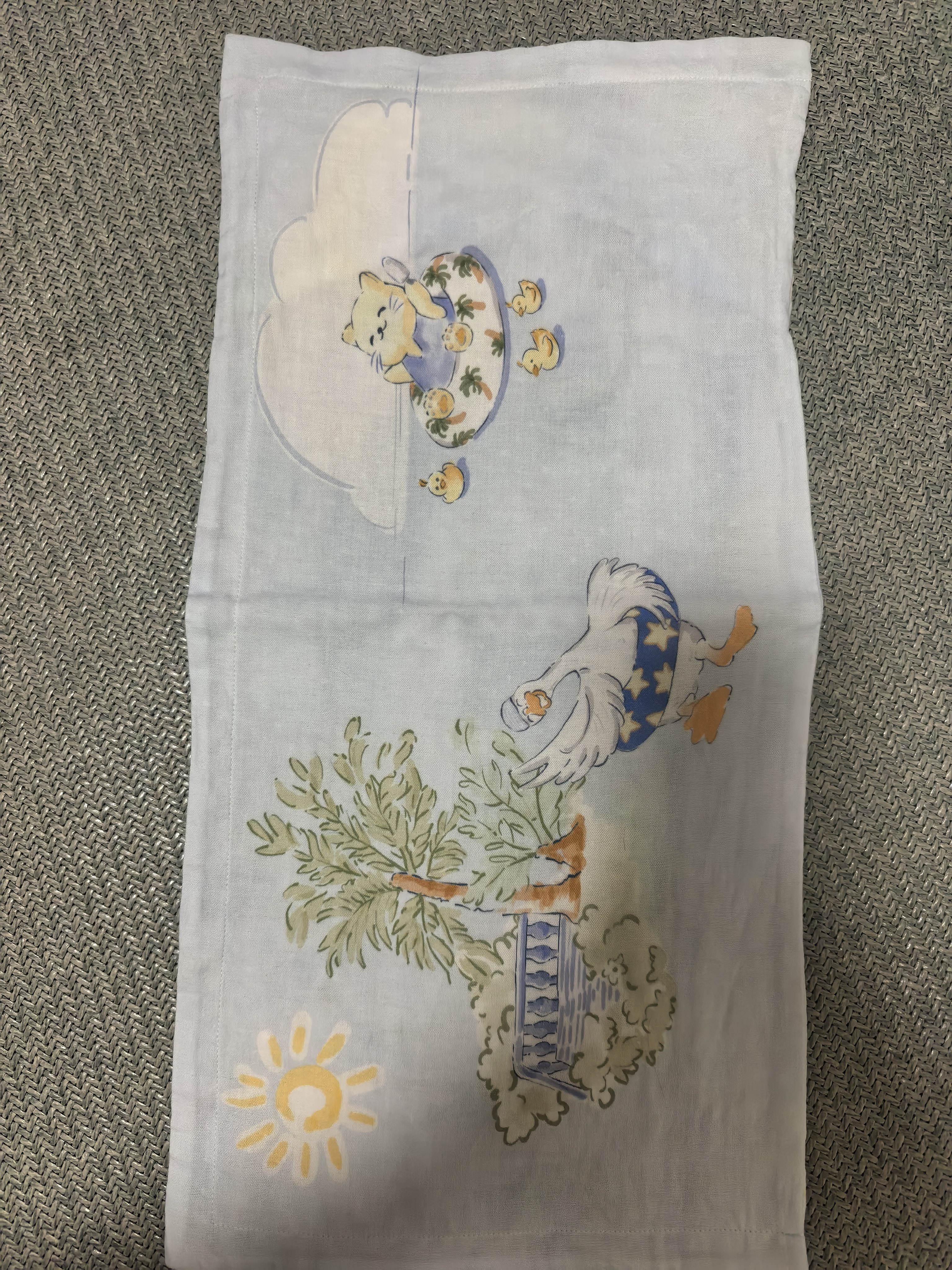 全棉时代婴儿纱布方枕宝宝儿童枕芯枕套幼儿园枕头3件套装海滨假日+微光蓝 实拍图