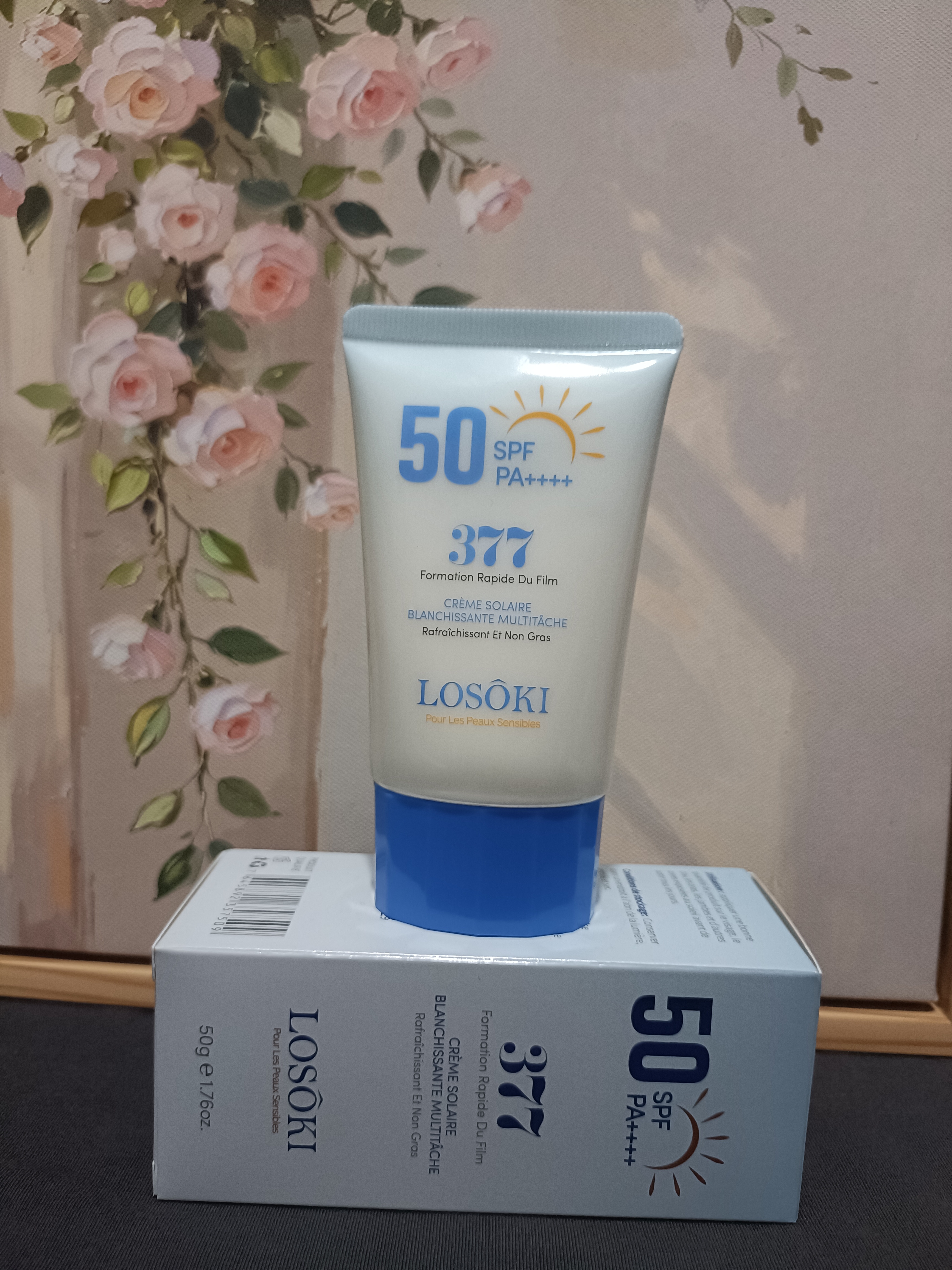 Losoki防晒霜高倍防晒隔离遮瑕三合一美白提亮防水汗防紫外线50+女男士 实拍图