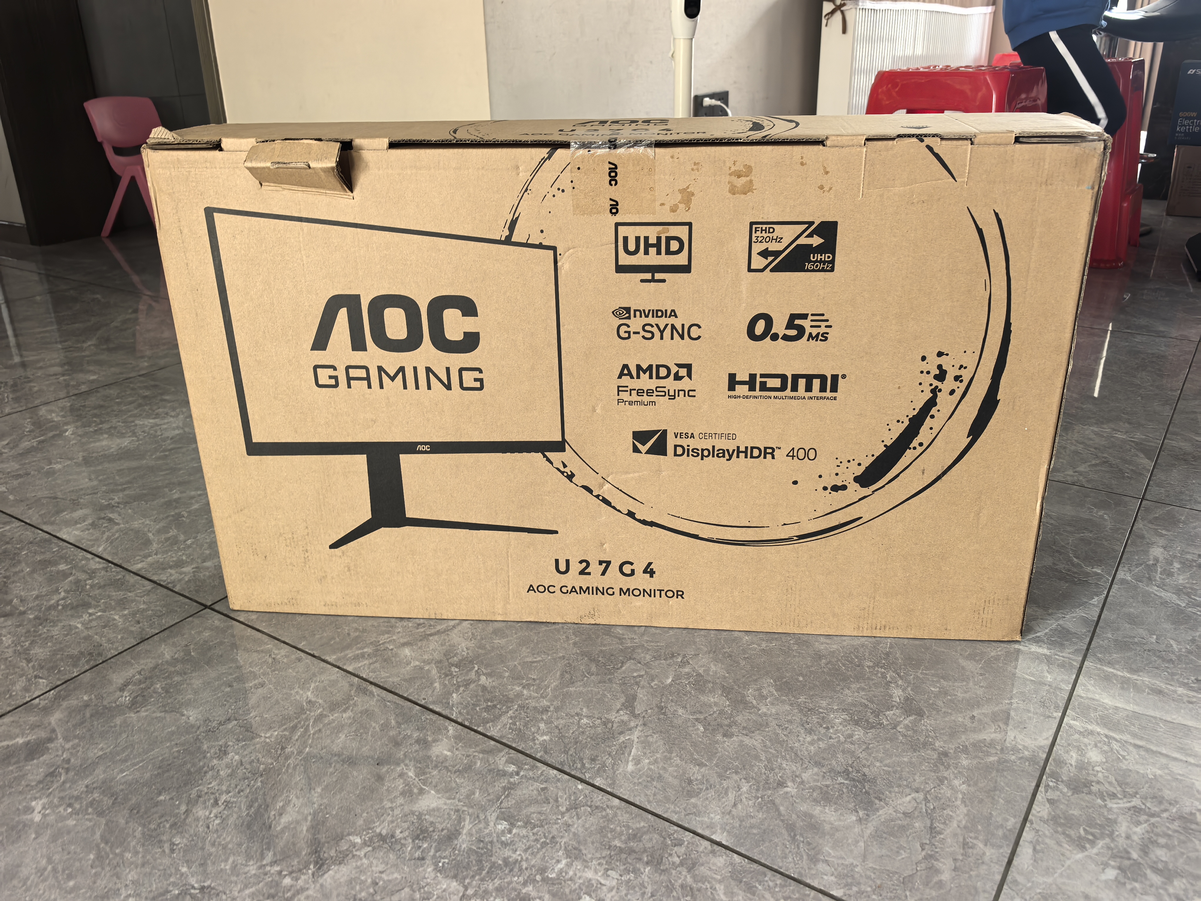 AOC 27英寸4K 160Hz双模320Hz HDR400 10bit 1ms 硬件低蓝光 电竞电脑显示器 宙斯盾U27G4 (高性能版) 实拍图