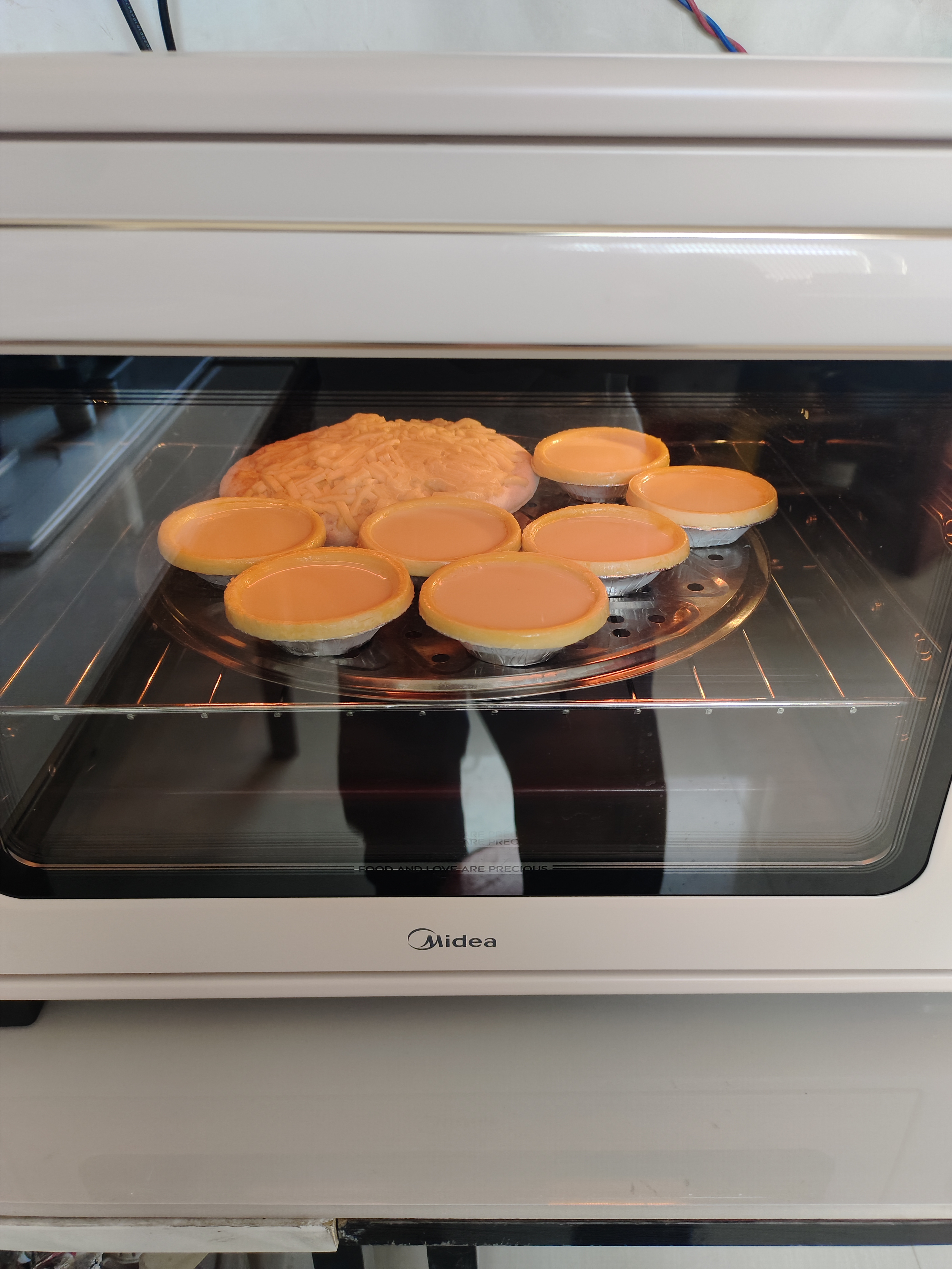 美的（Midea）Q40多功能电烤箱家用专业烘焙大容量多功能全自动 热风空气炸锅烤箱奶油风四面搪瓷/复脆发酵一体 实拍图