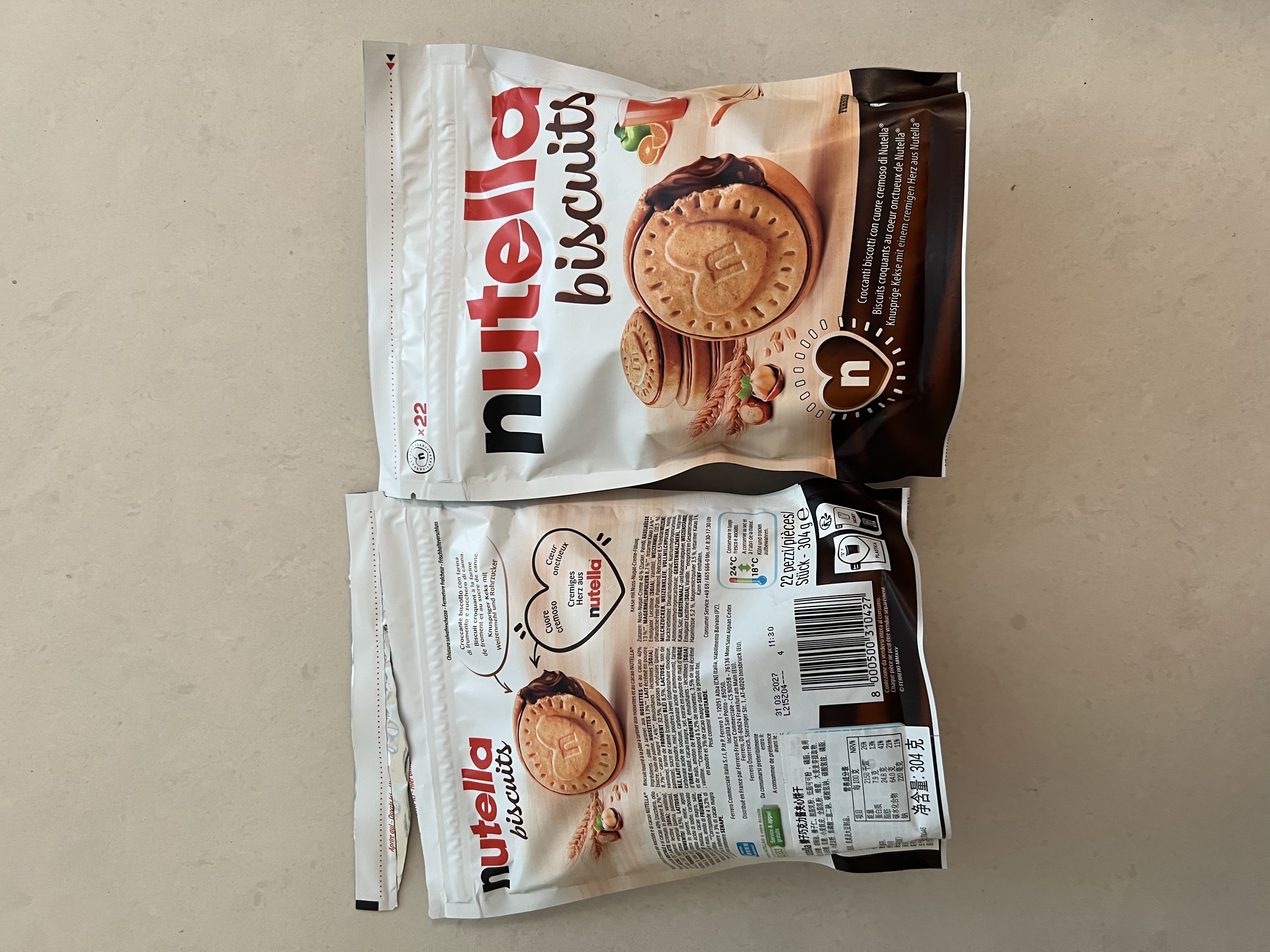 费列罗能多益Nutella巧克力夹心饼干304g 进口休闲零食早餐解馋 实拍图