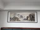 墨派新中式客厅装饰画沙发背景墙挂画办公室山水画横幅手绘国画壁画 江山如画 220*80/实木框+喷绘(适合3.0米沙发) 实木边框 实拍图