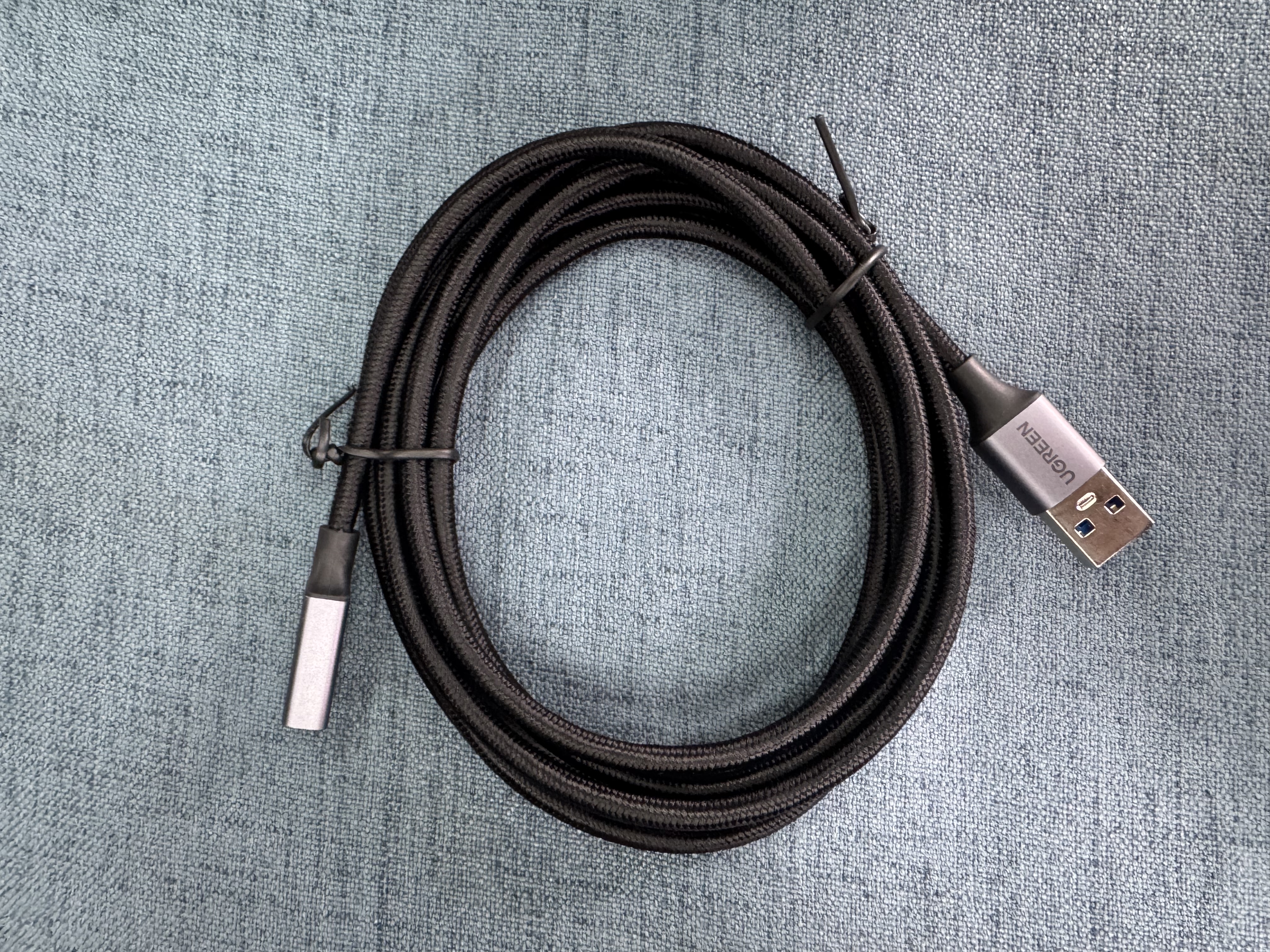 绿联USB3.0延长线 公对母数据连接线 适用U盘鼠标键盘打印机分线器扩展加长转接线铝壳编织2米10497 实拍图