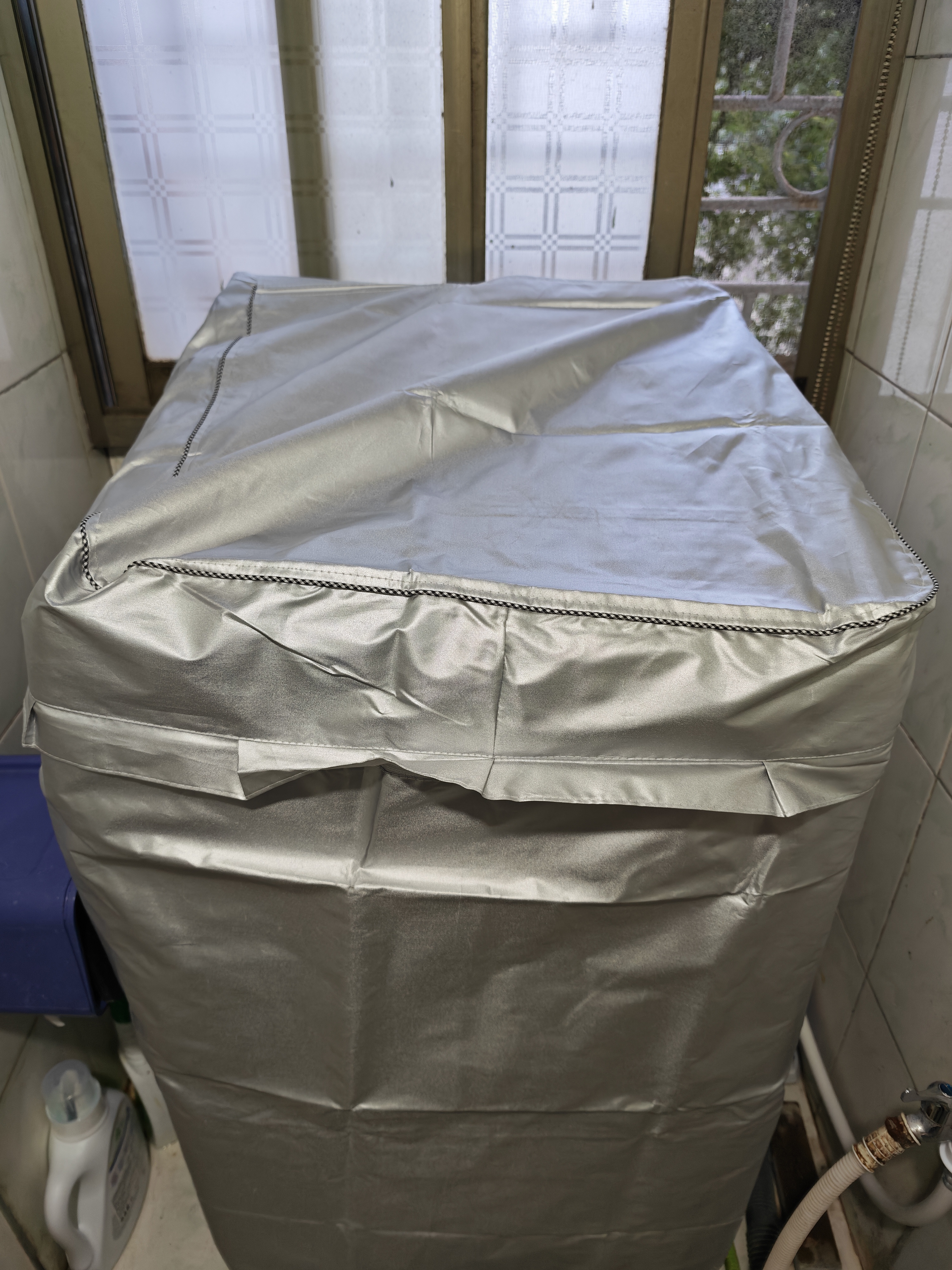 柯锐迩波轮洗衣机罩子防水防尘阳台防晒罩8公斤海尔小天鹅TCL松下小米上开盖全自动洗衣机通用罩衣盖布垫 实拍图