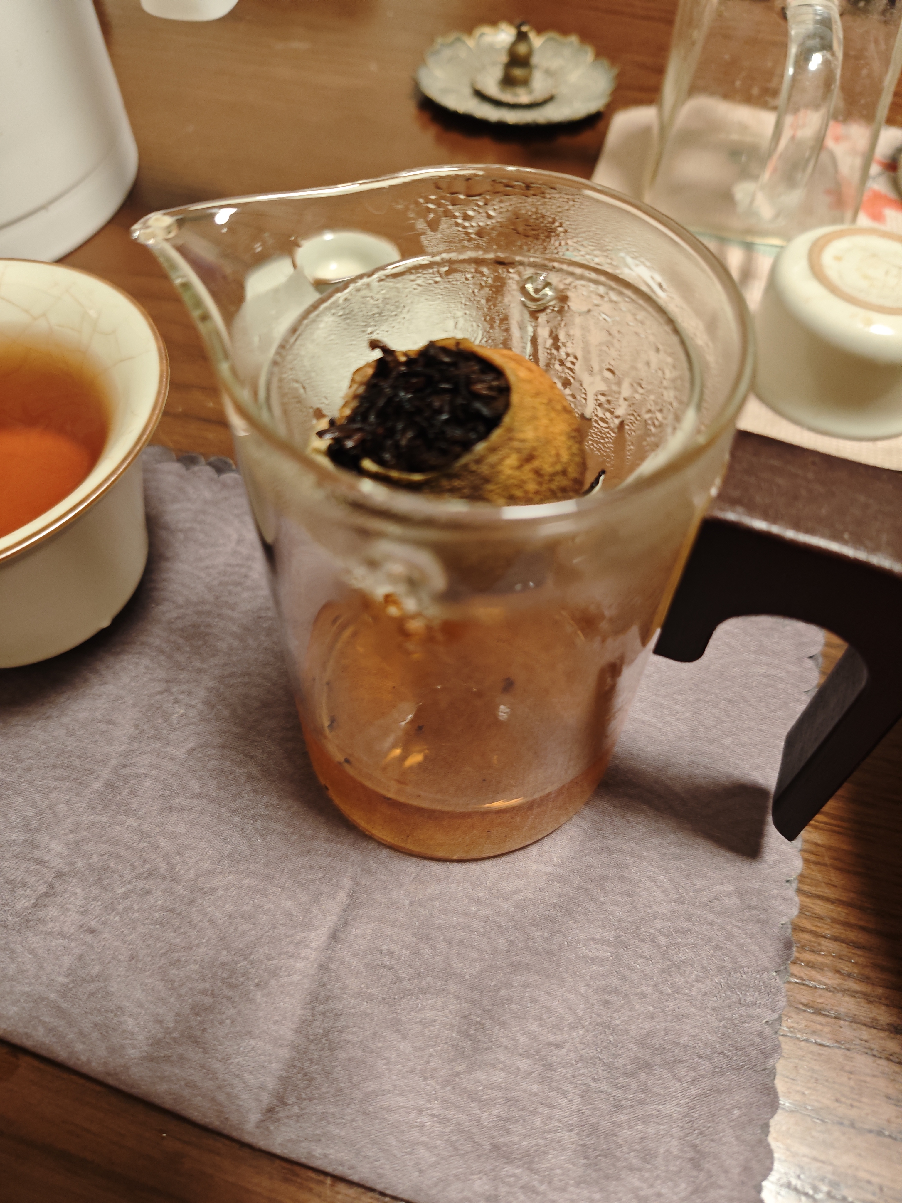 泥也小青柑专用泡茶杯玻璃泡茶公道杯泡青柑普洱专用茶具公道杯子茶漏 实拍图