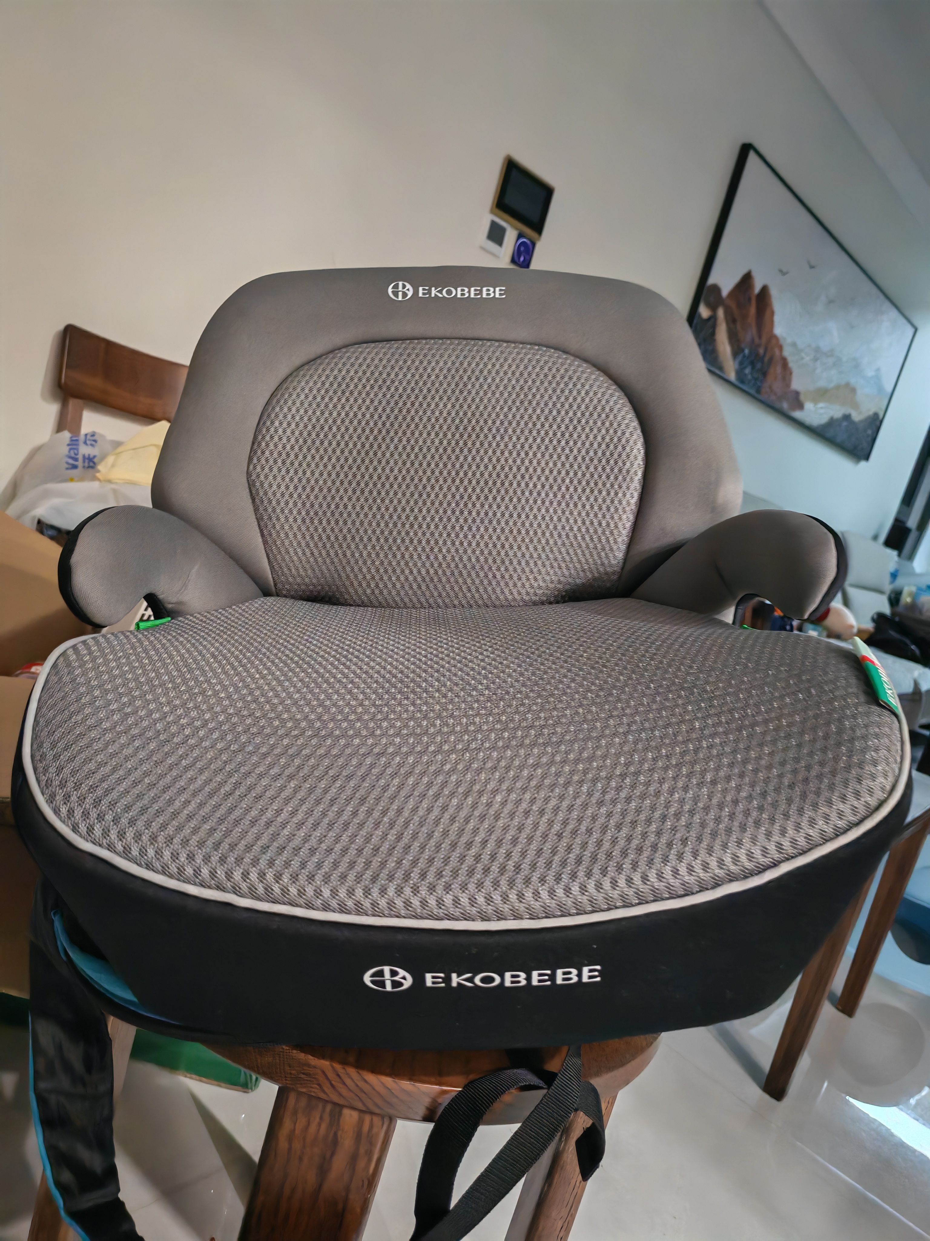 怡戈（Ekobebe）儿童安全座椅增高垫大童车载汽车便携式简易 耀石灰 实拍图