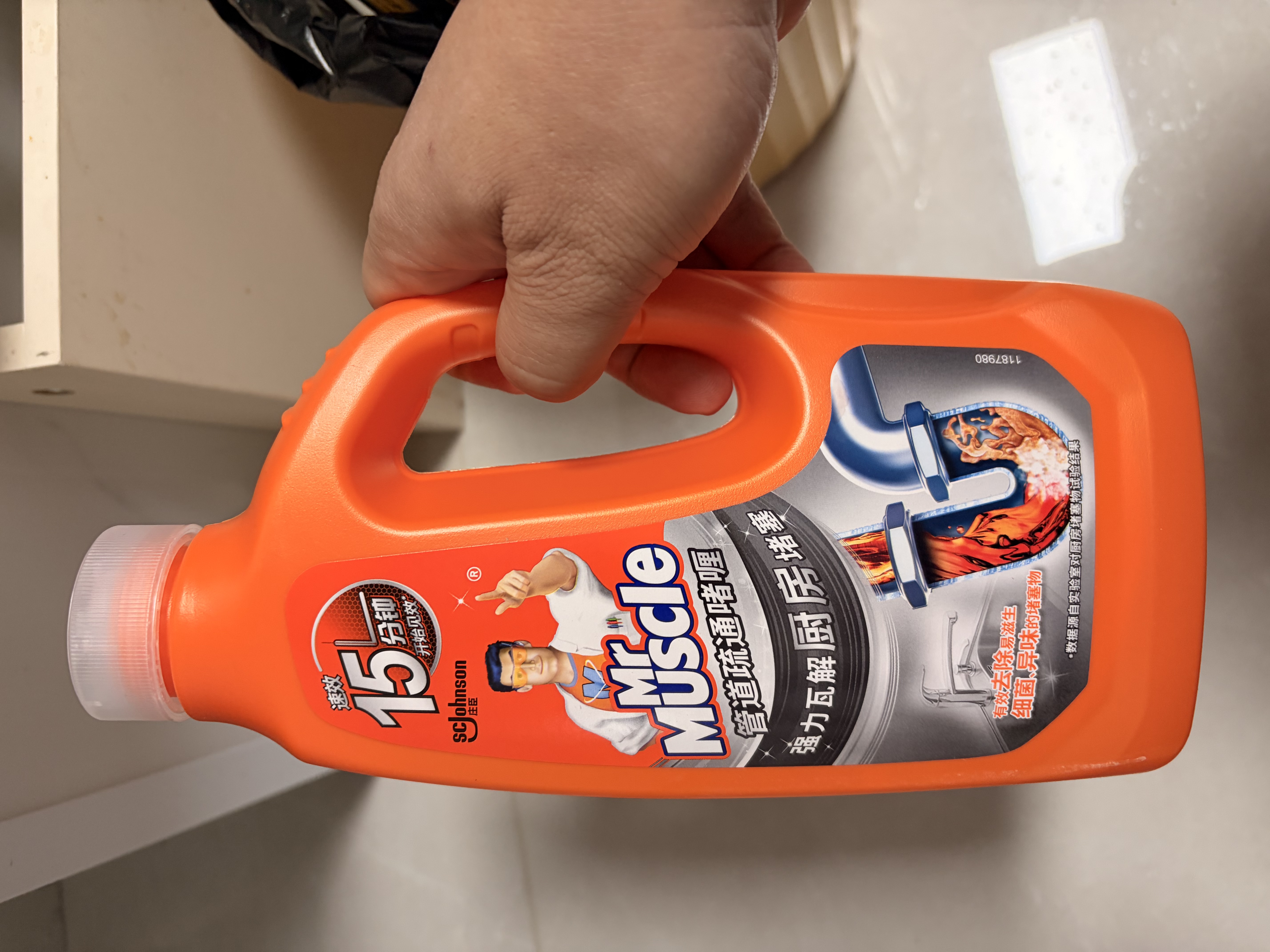 威猛先生（Mr Muscle）管道速效疏通啫喱 强力瓦解厨房堵塞 960ml 实拍图