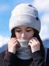 萨刻针织帽秋冬女款两件套柔软亲肤围脖刺绣标登山滑雪防寒保暖套头帽 黑色(帽子+围脖) 晒单实拍图