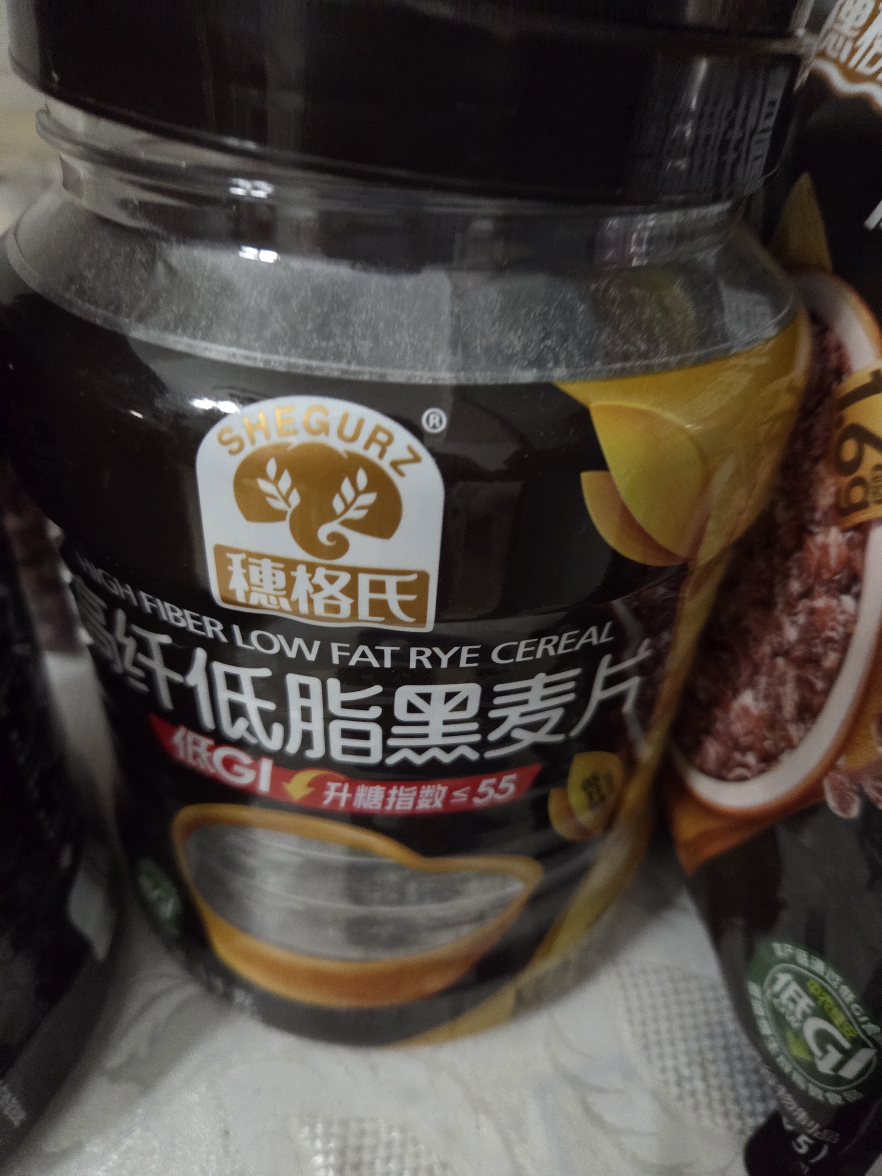 穗格氏（SHEGURZ）高纤黑麦片1000g罐装 即食营养早餐低GI低脂健身代餐燕麦片无糖精 实拍图
