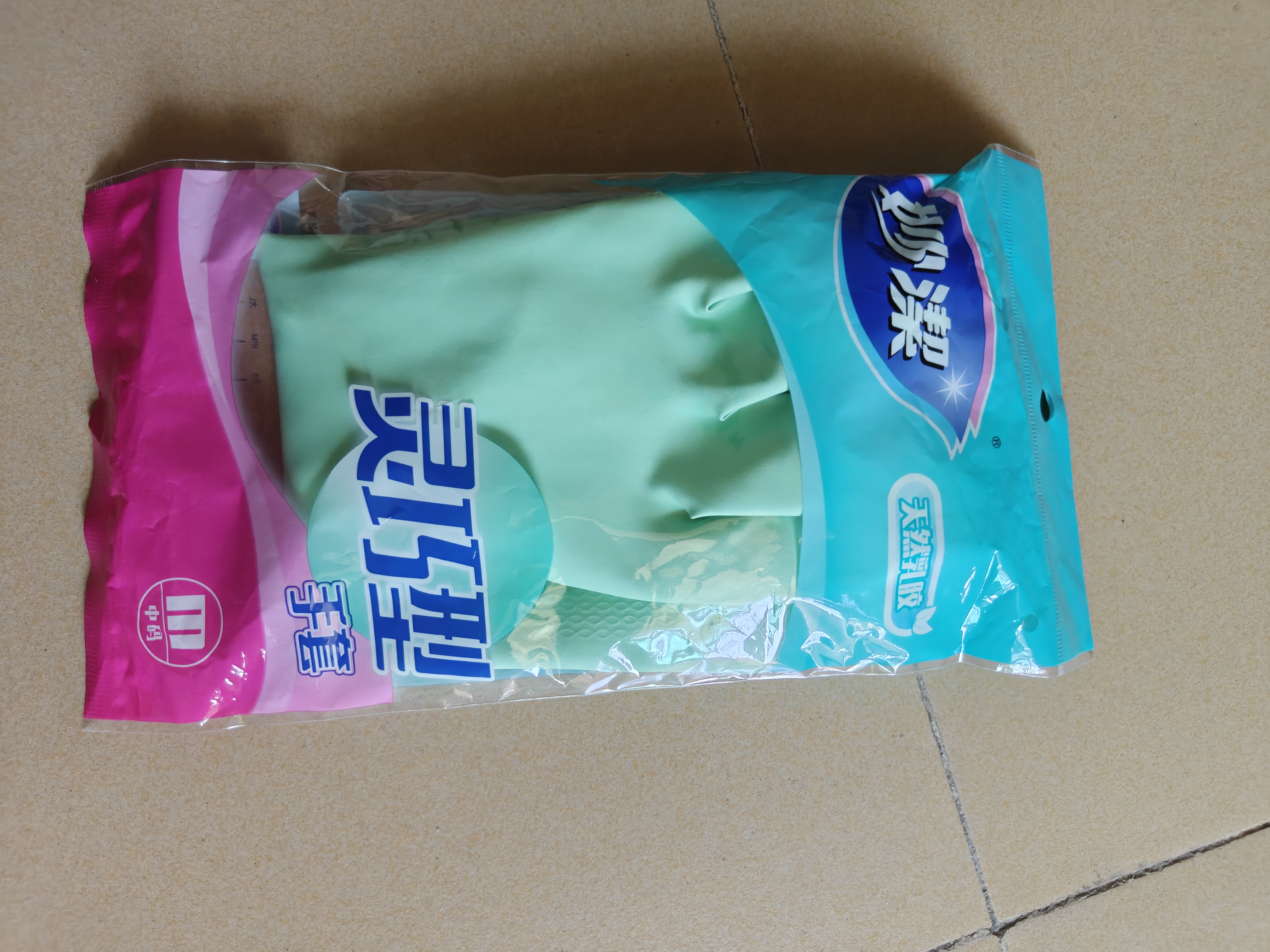 妙洁灵巧型手套 天然乳胶 1双 中号  家用清洁手套 新老包装随机发货 实拍图