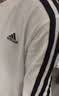 adidas男女大童三条纹纯棉休闲运动正肩短袖T恤上衣阿迪达斯 白/黑色   128 实拍图