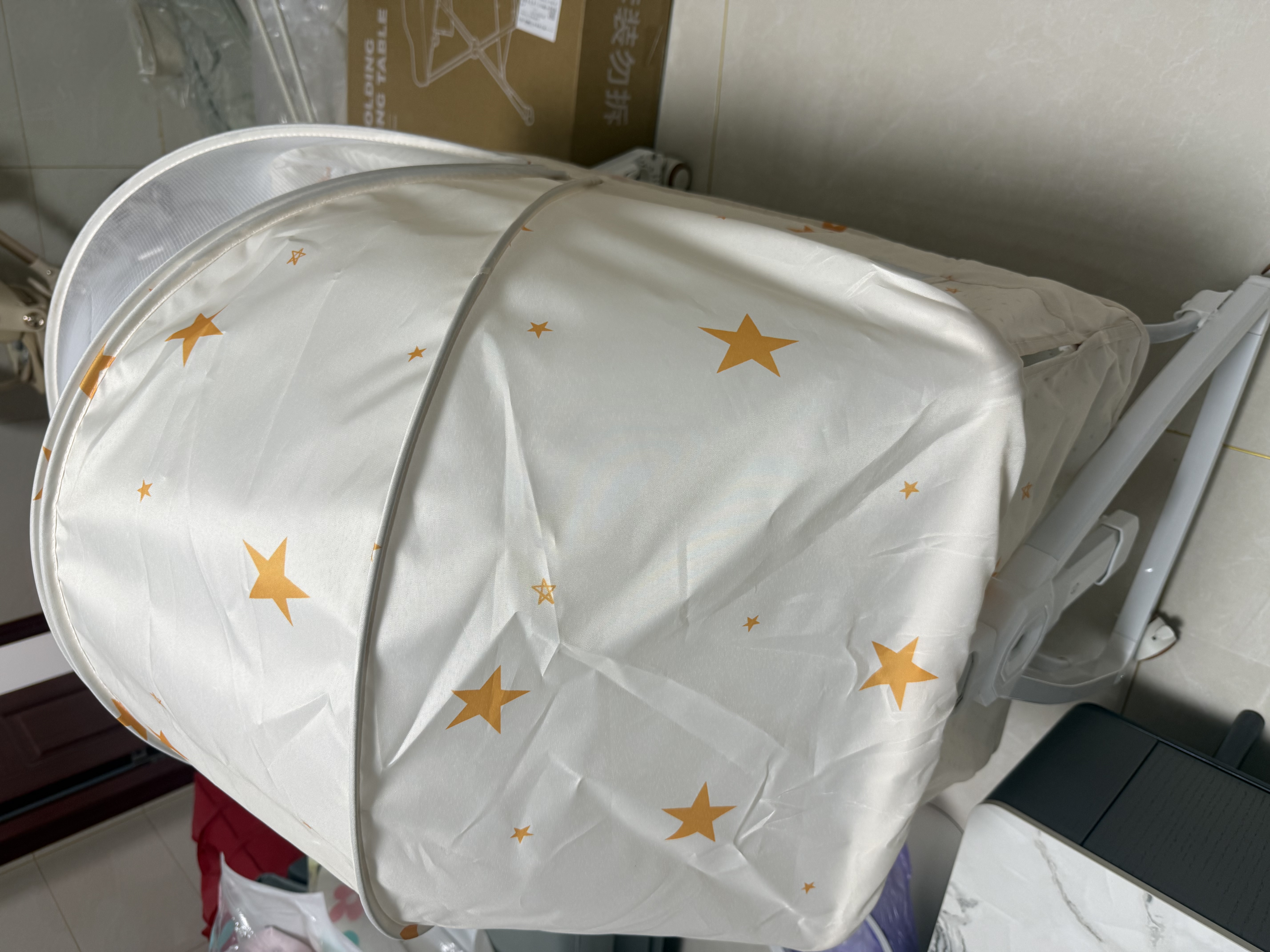 ANGI BABY新生儿婴儿床带尿布台可拼接大床宝宝摇摇床可移动多功能哄睡神器 星星款 尿布台+椰棕棕垫+礼包 实拍图
