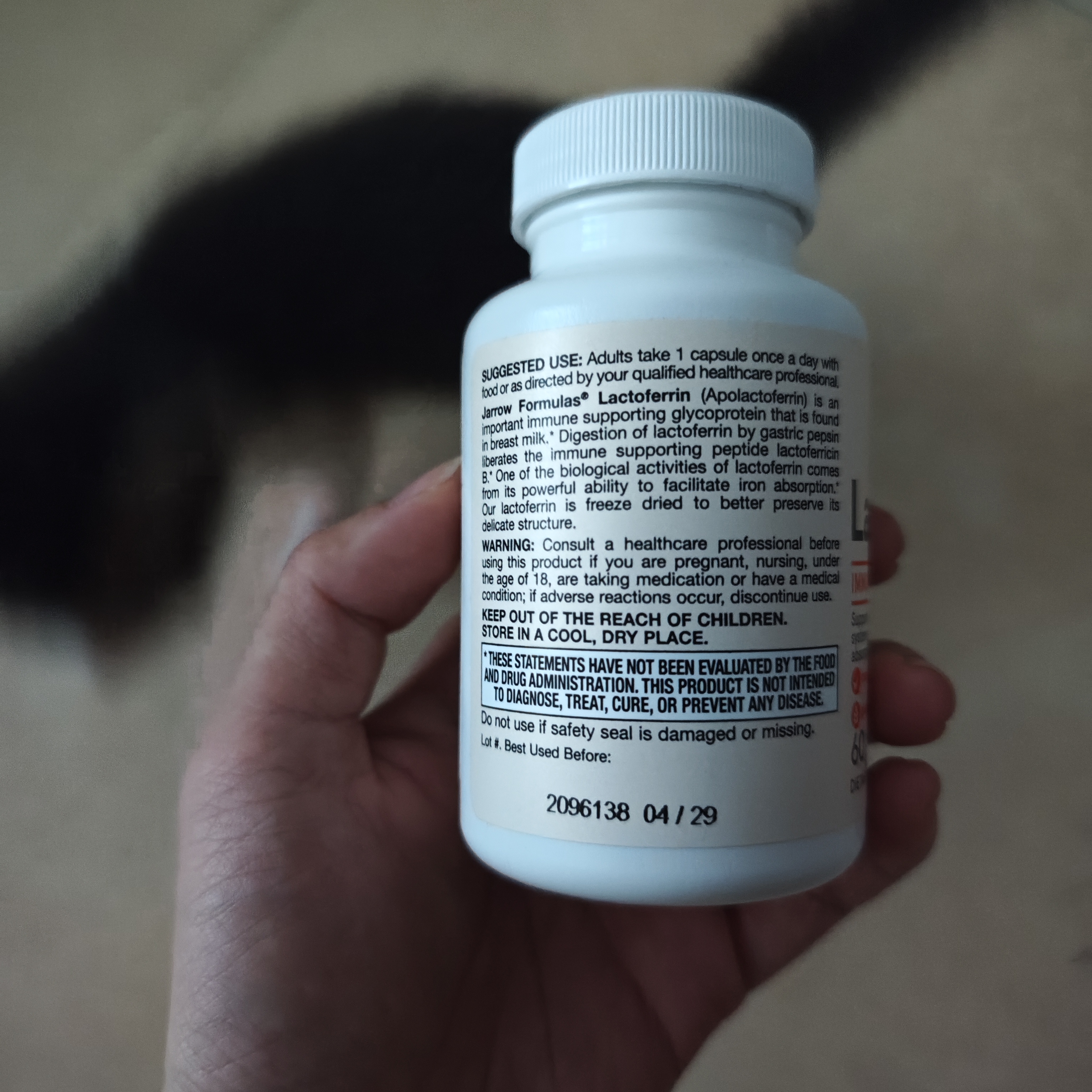 Jarrow杰诺乳铁蛋白胶囊增强免疫力预防换季牛初乳 美国进口 60粒*1瓶 250mg乳铁蛋白 实拍图