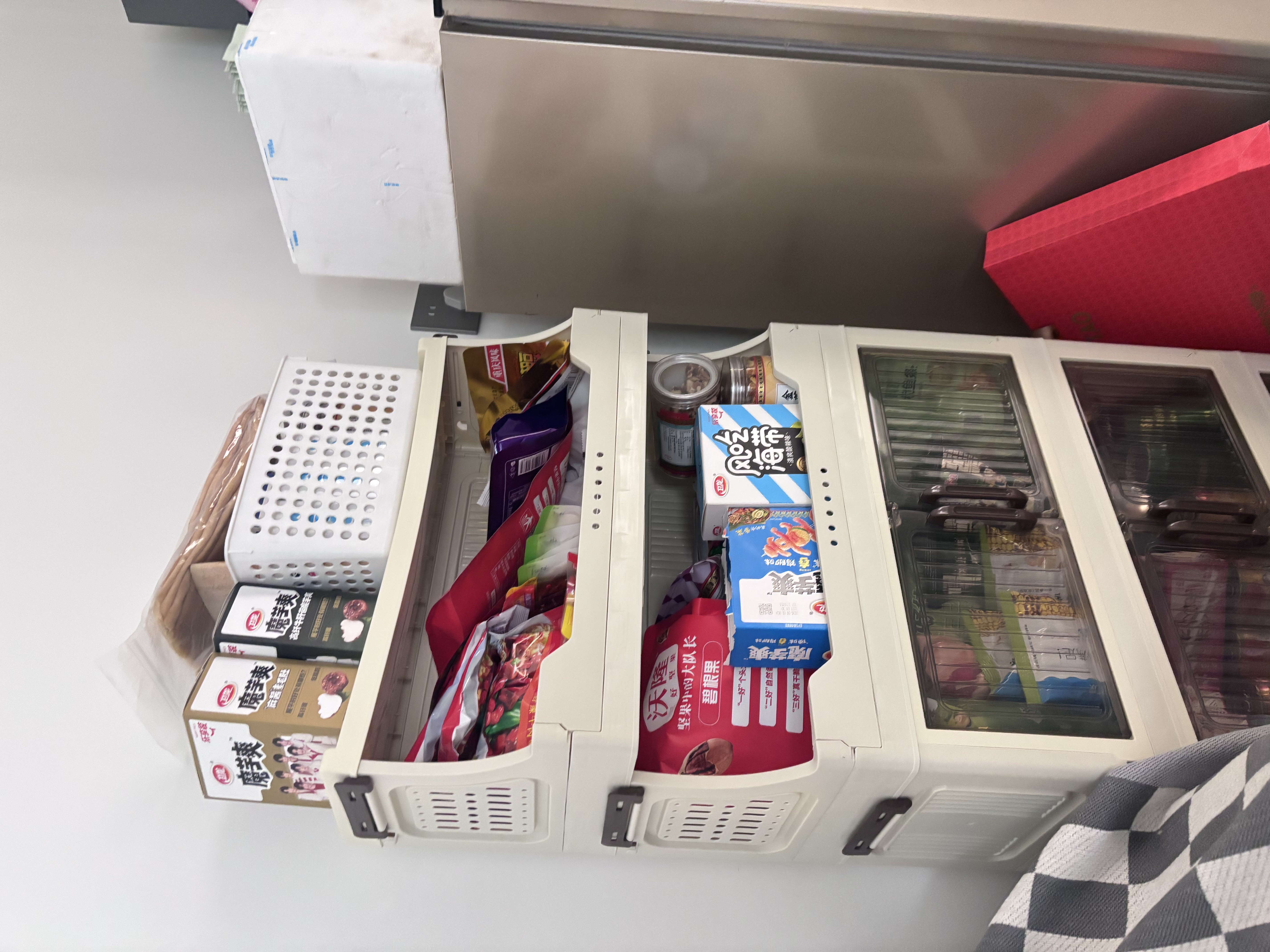收纳柜家用客厅免安装置物柜衣物收纳箱多层书籍零食整理箱折叠架 50cm宽【3层柜+2层零食架】五层装 实拍图