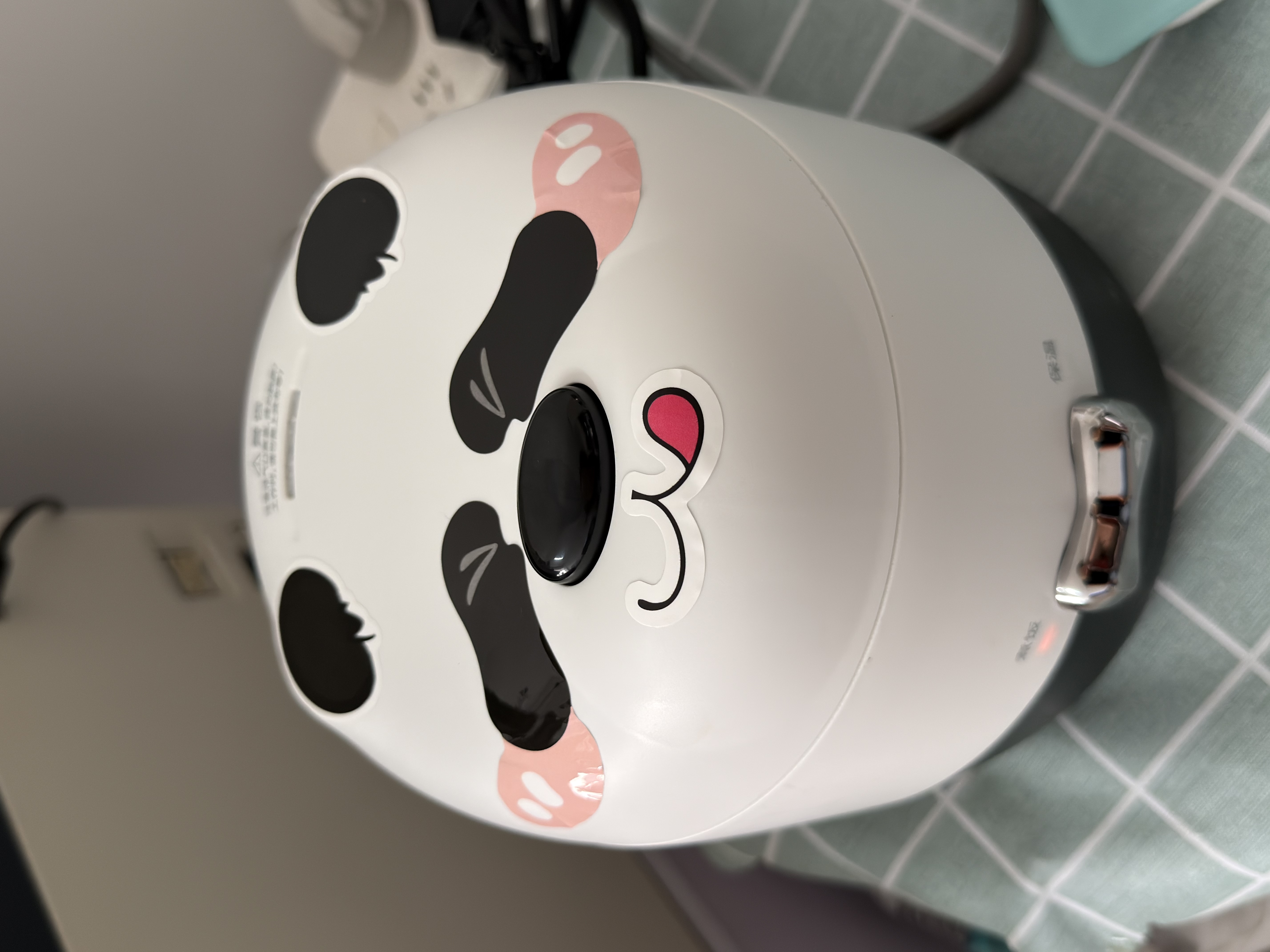 美的（Midea）萌兰联名款小熊猫电饭煲家用小型1-2人1.2L电饭锅宿舍DIY抗菌白玉釜煮粥米饭锅 JA123 实拍图