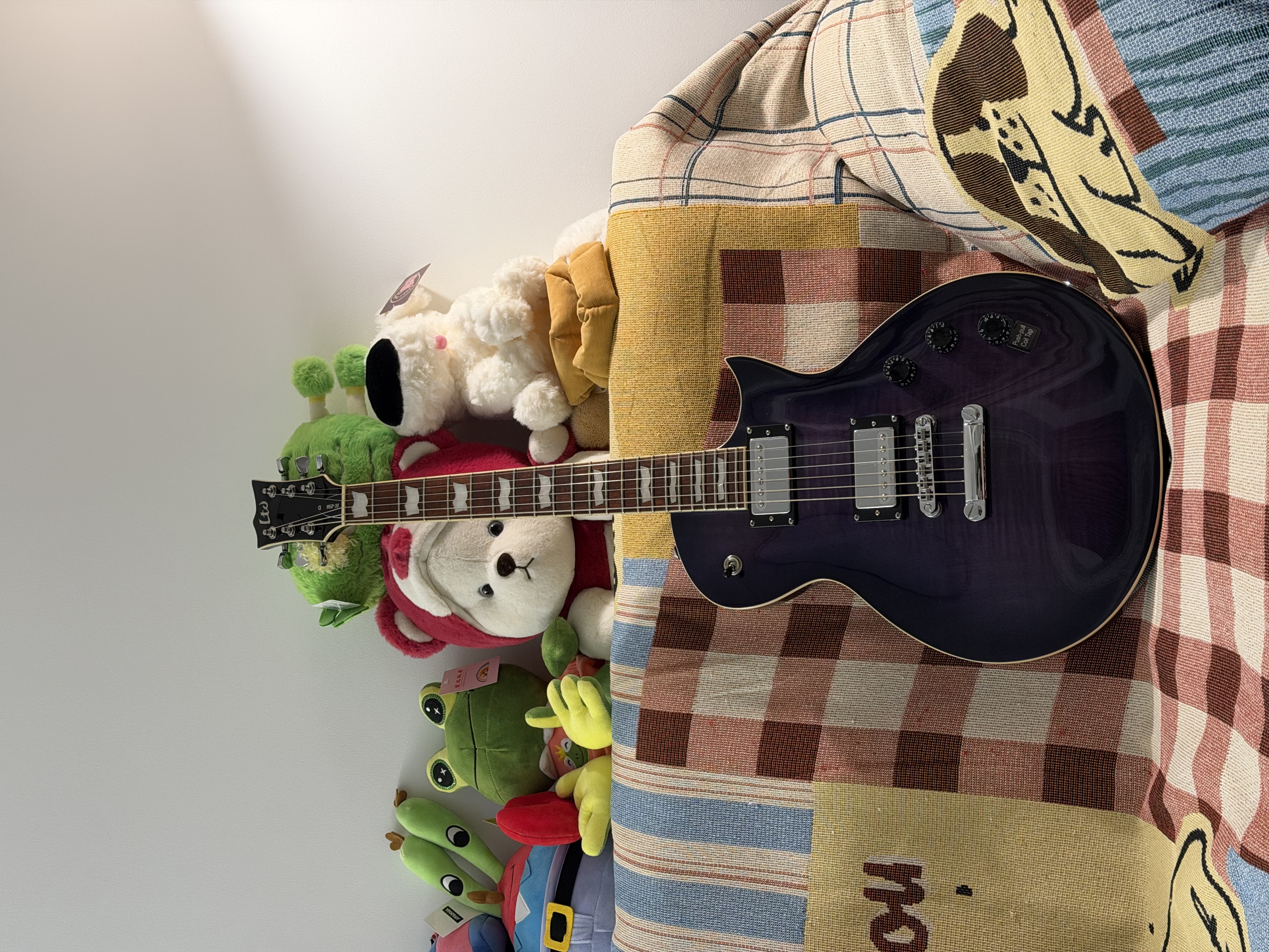 LTD ESP LTD170/200/256/230电吉他单双摇固定琴桥套装专业初学吉他 LEC256透明紫色渐变【固定琴桥】 实拍图