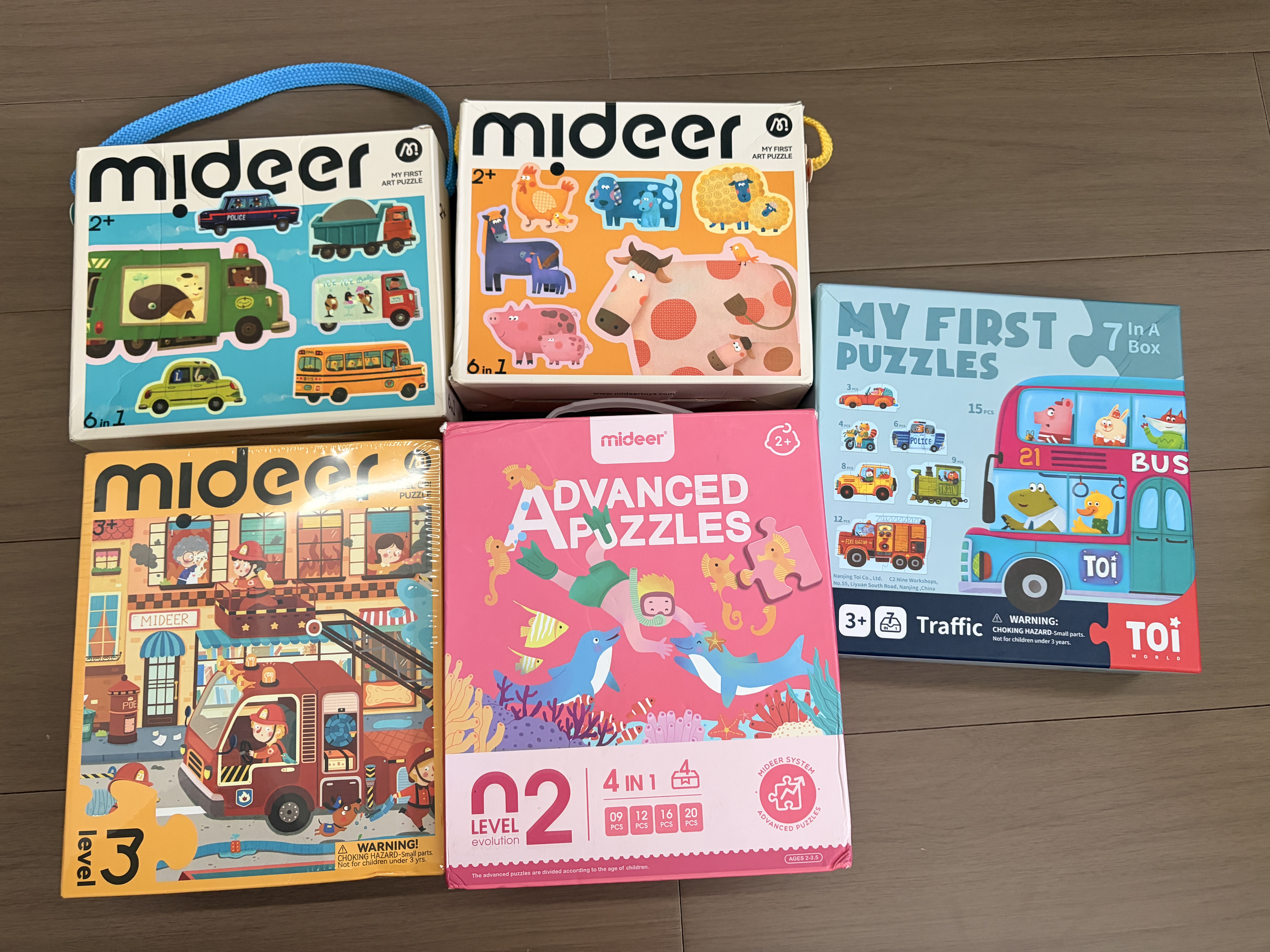 弥鹿（MiDeer）进阶宝宝幼儿纸质大块拼图3阶-忙忙碌碌救援队(收纳袋款)儿童礼物 实拍图