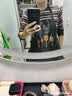围裙防水防油厨房男女通用刀叉印花防水围裙工作服 防水围裙1条【黑色】 常规款 实拍图