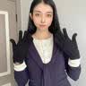 李宁骑行手套冬季男女士保暖棉毛线针织加绒黑手套触屏防寒电动车 晒单实拍图