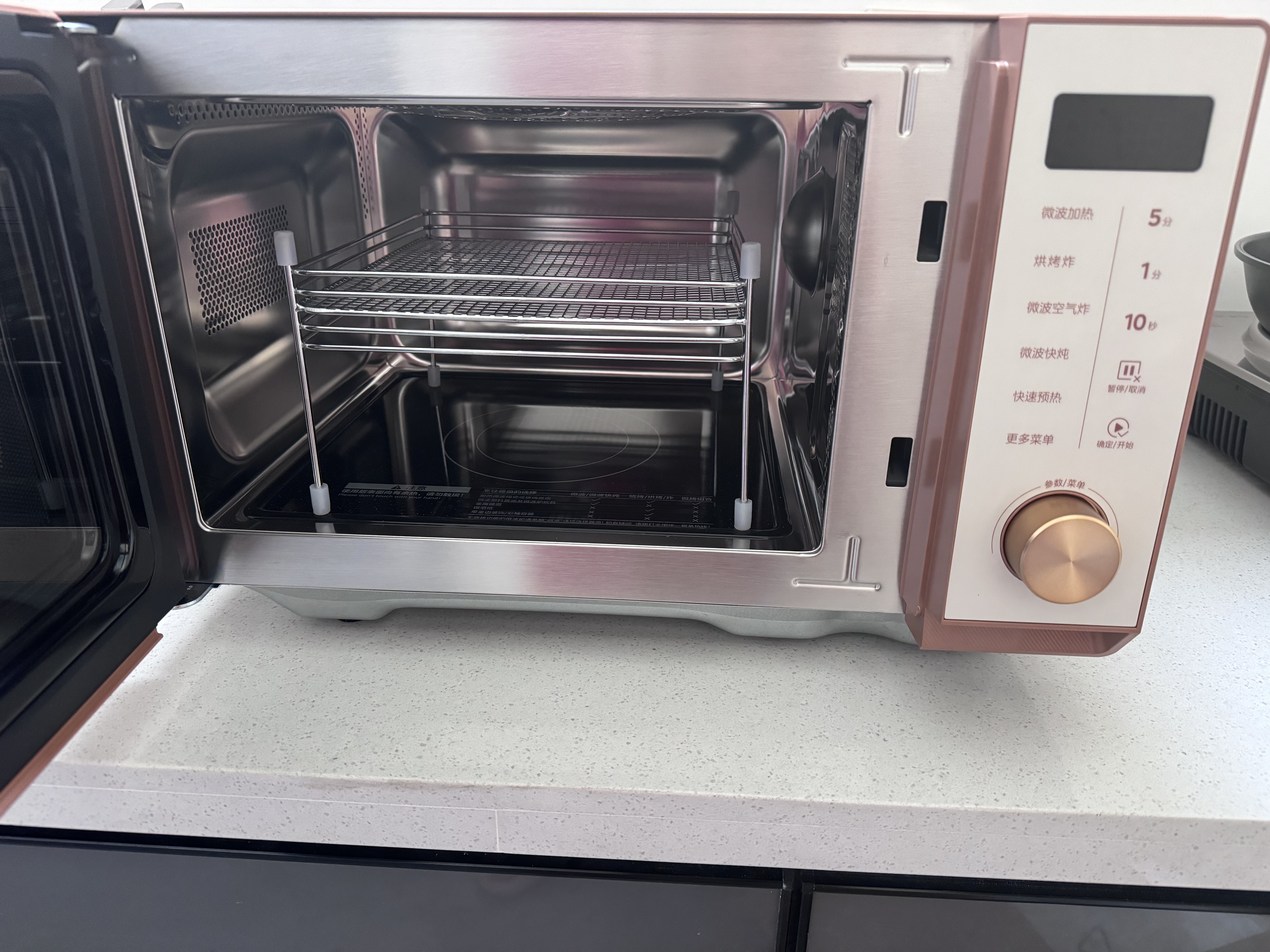 美的（Midea）【重磅新品】2026新款小滋味微烤炸炖一体机家用变频微波炉烤箱空气炸锅不锈钢内胆23L复古F23G4 实拍图