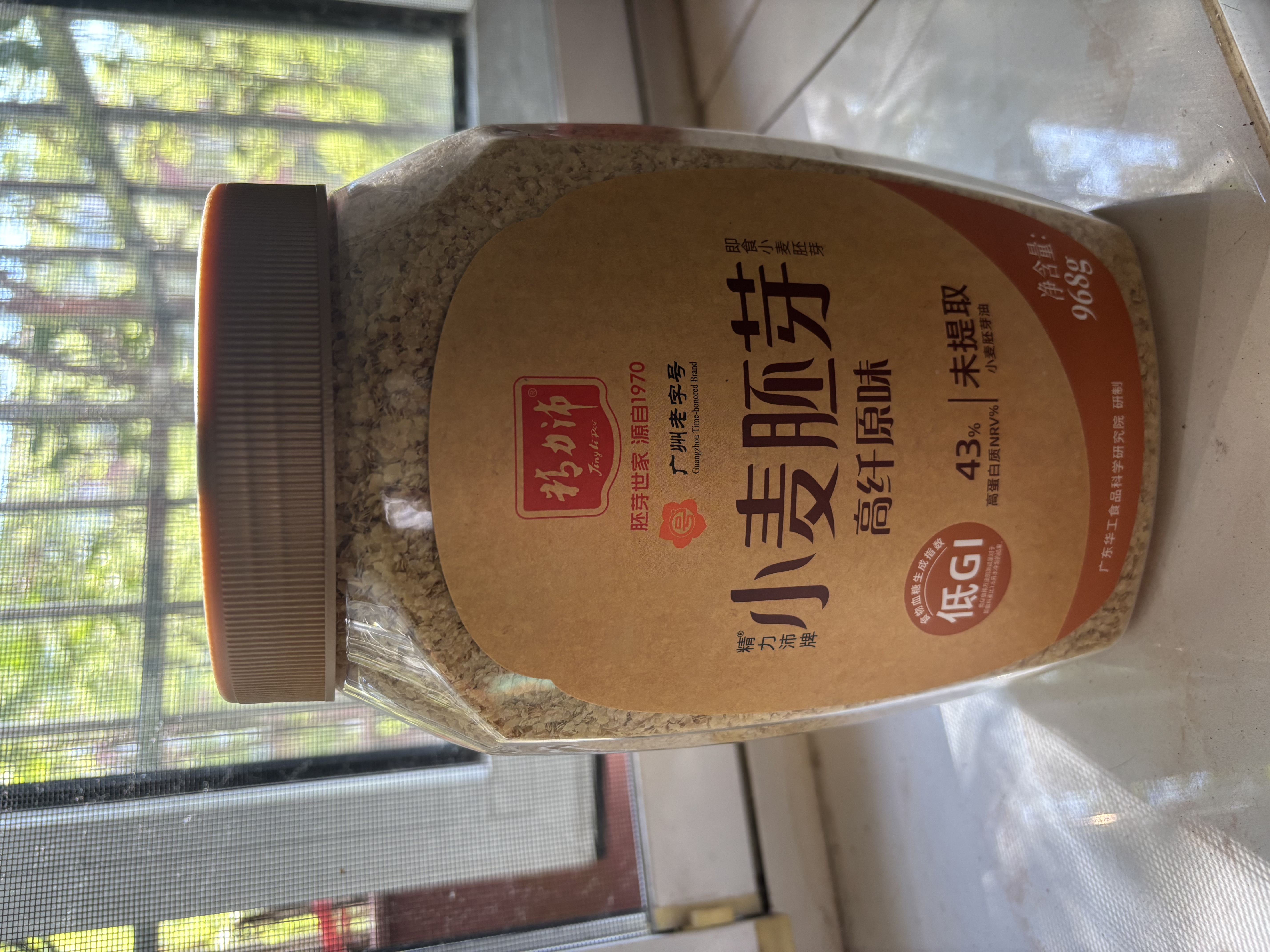精力沛小麦胚芽麦片968g/罐无添加蔗糖高纤维原味高蛋白低GI营养即食 实拍图