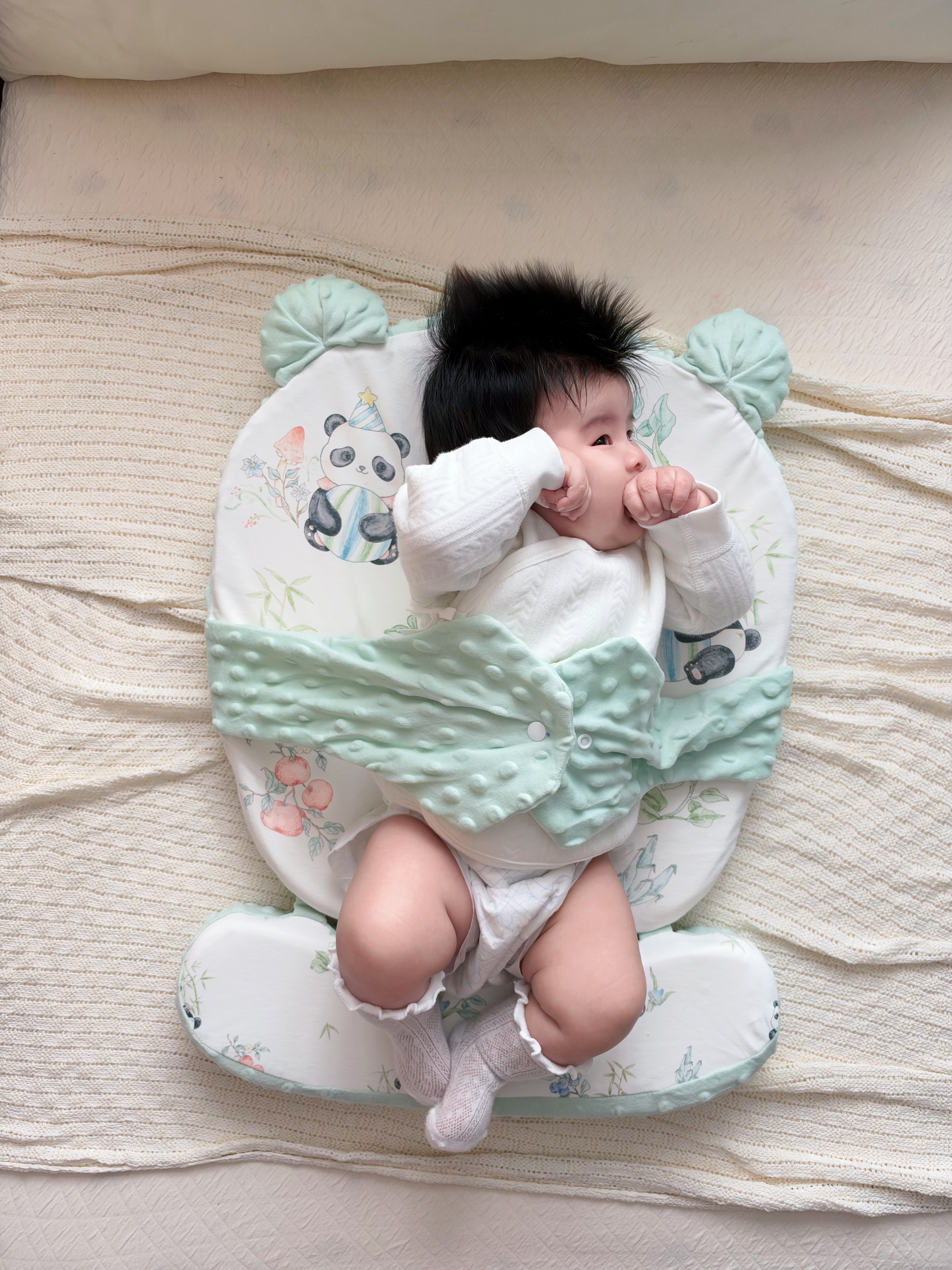 ipoosi斜坡枕婴儿防宝宝吐奶新生儿0 12个月躺喂趴睡哺乳斜坡垫双面可用 实拍图