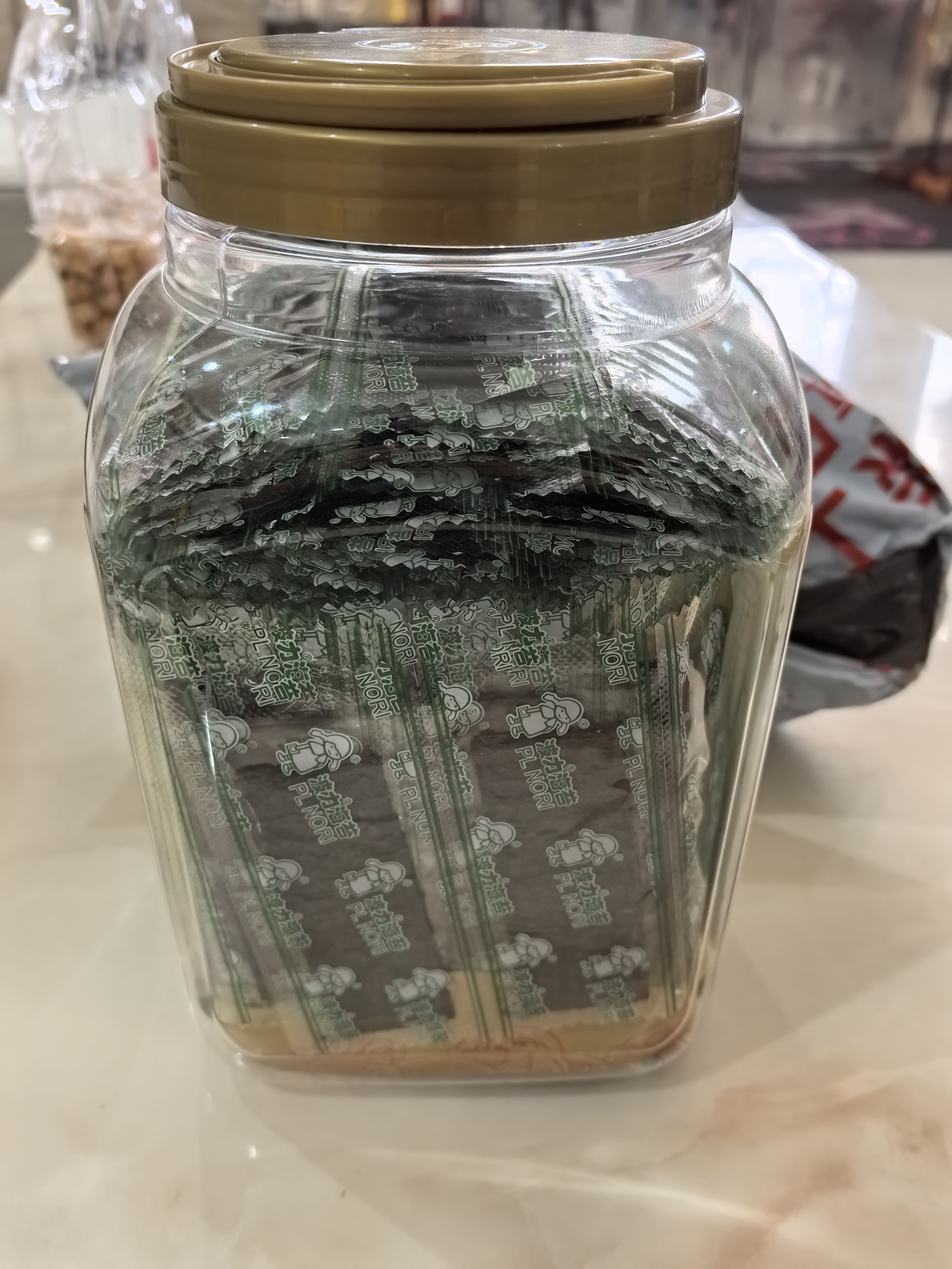 波力海苔原味150g/680片儿童高蛋白休闲零食即食紫菜寿司包饭海苔大罐 实拍图