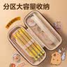得力（deli）卡皮巴拉EVA笔袋 小学生可爱卡通大容量多功能铅笔盒 男女孩文具盒 深咖BC446礼物 实拍图