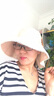 Siggi 帽子女春夏天遮阳帽户外潮防晒防紫外线大沿盆帽扎辫护颈防风帽 米色 M(56-58CM) 实拍图