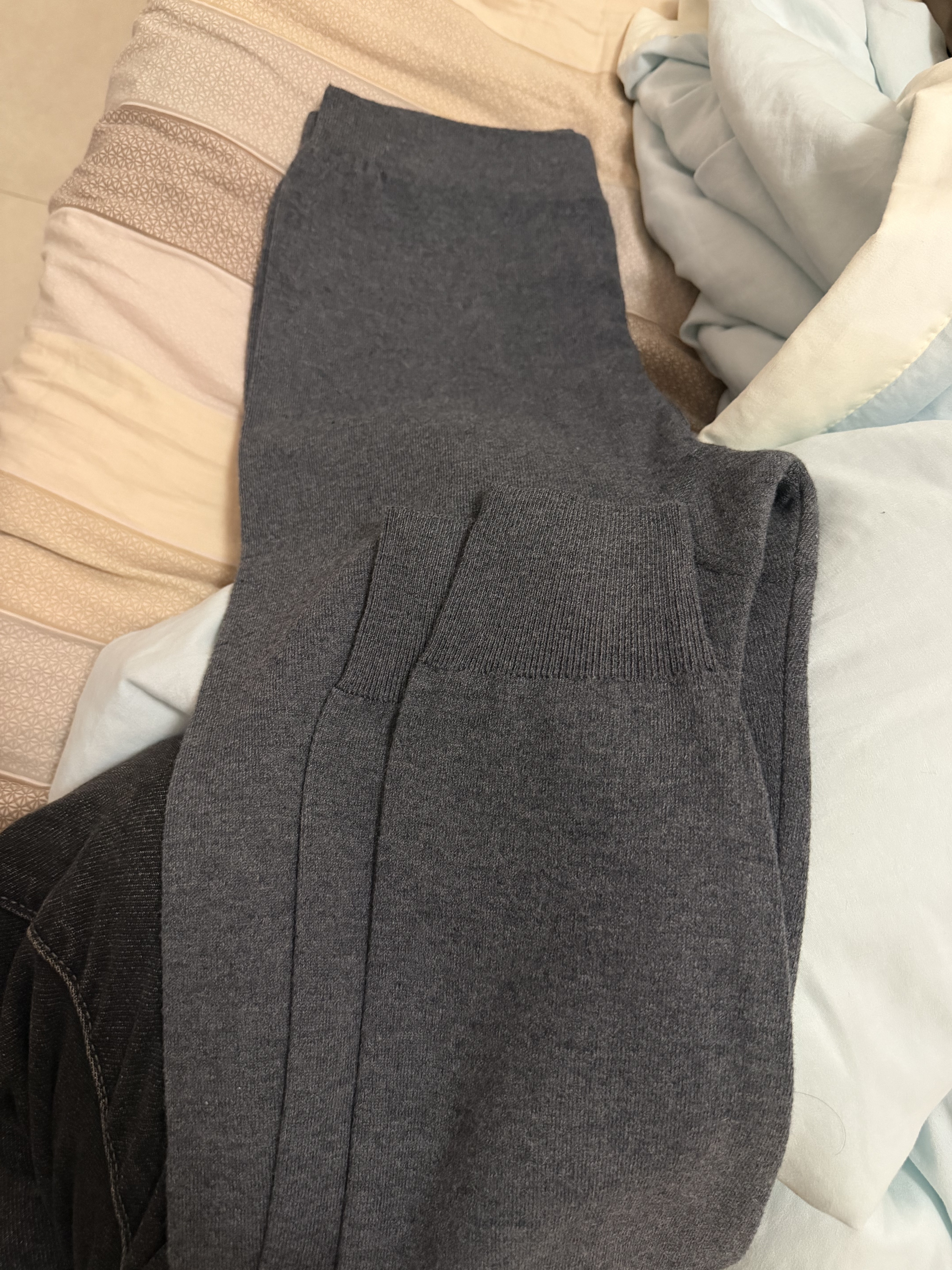 鄂尔多市羊毛裤加厚加绒裤男女士羊绒裤秋冬保暖裤中年高腰毛裤 男士中厚款羊毛裤-灰色 L 100-130斤 实拍图
